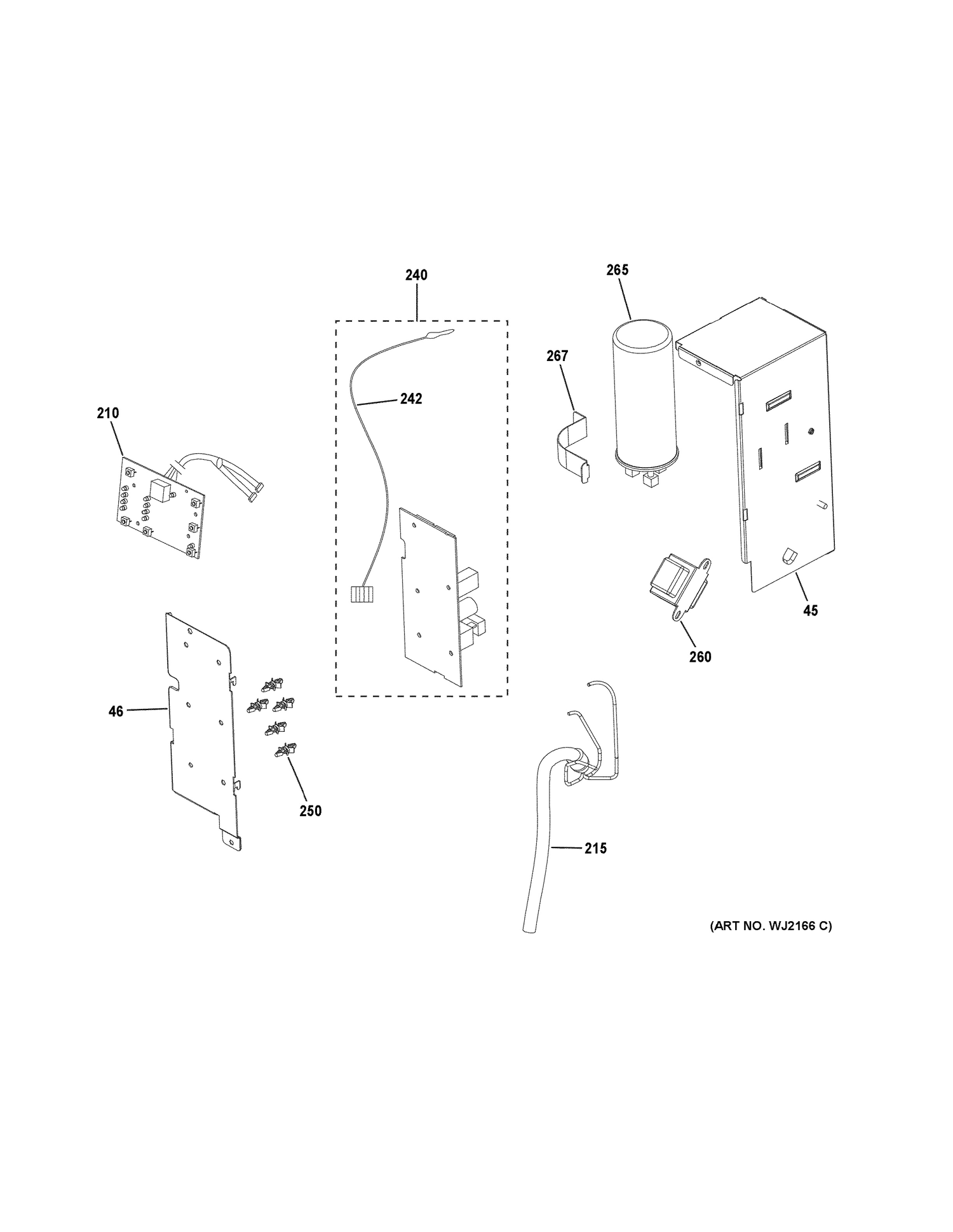 CONTROL PARTS Diagram and Parts List for AEM06LVQ1  General Electric Air Conditioner