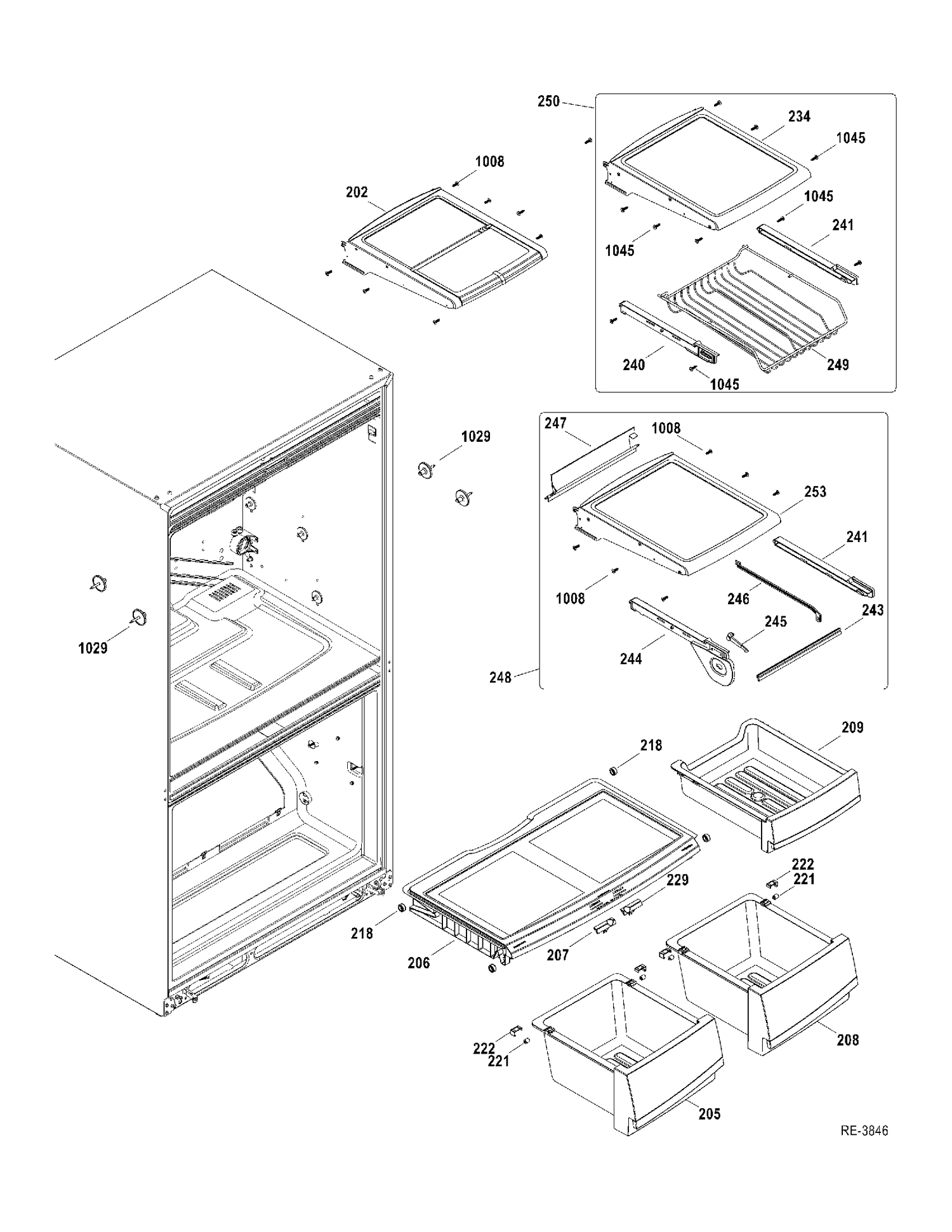 FF SHELVES Diagram and Parts List for PDRF0MBXBRWW  General Electric Refrigerator