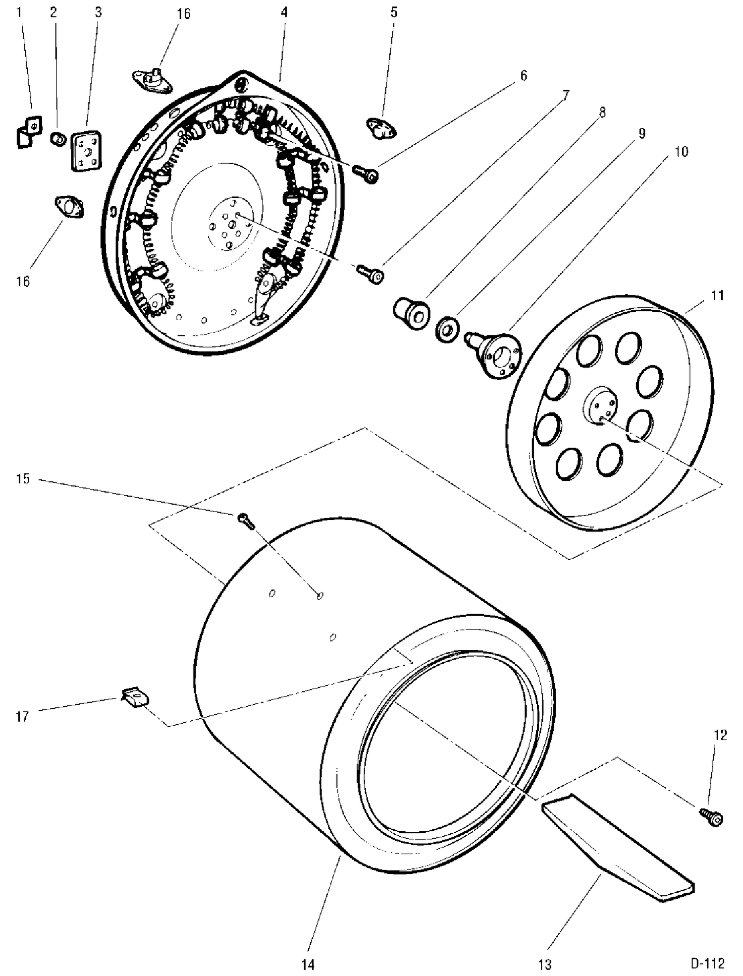 DRUM & HEATER Diagram and Parts List for CDM2000SW419  General Electric Dryer