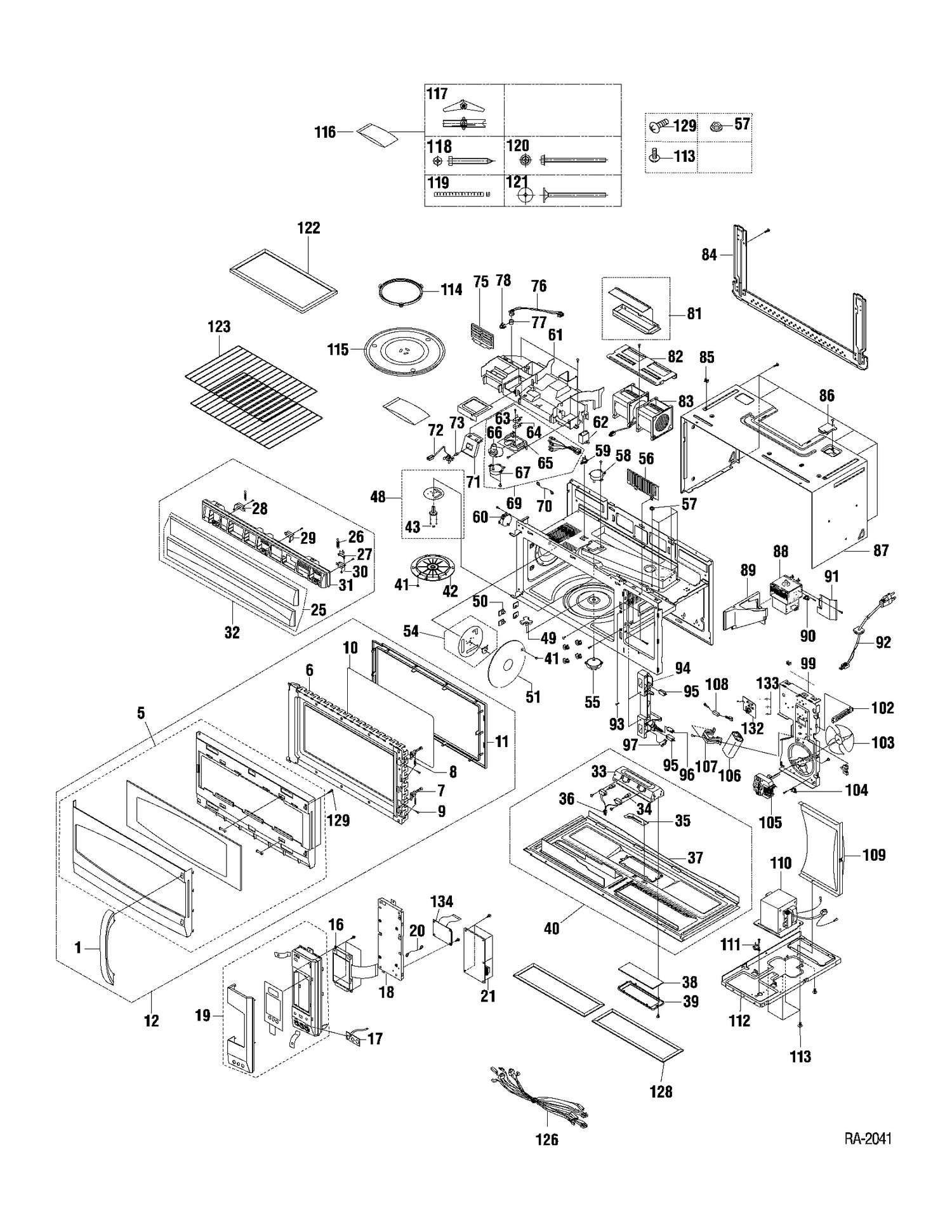 MICROWAVE Diagram and Parts List for JVM2070SKC02  General Electric Microwave