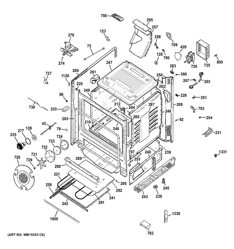 Body Parts Diagram and Parts List for PGB940SEH2SS  General Electric Range
