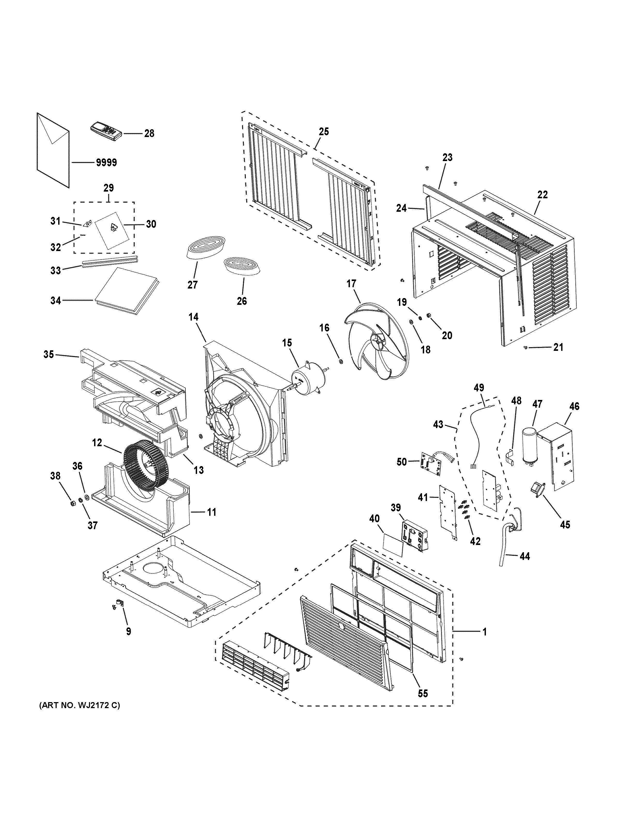 ROOM AIR CONDITIONER Diagram and Parts List for AEM06LXL1  General Electric Air Conditioner