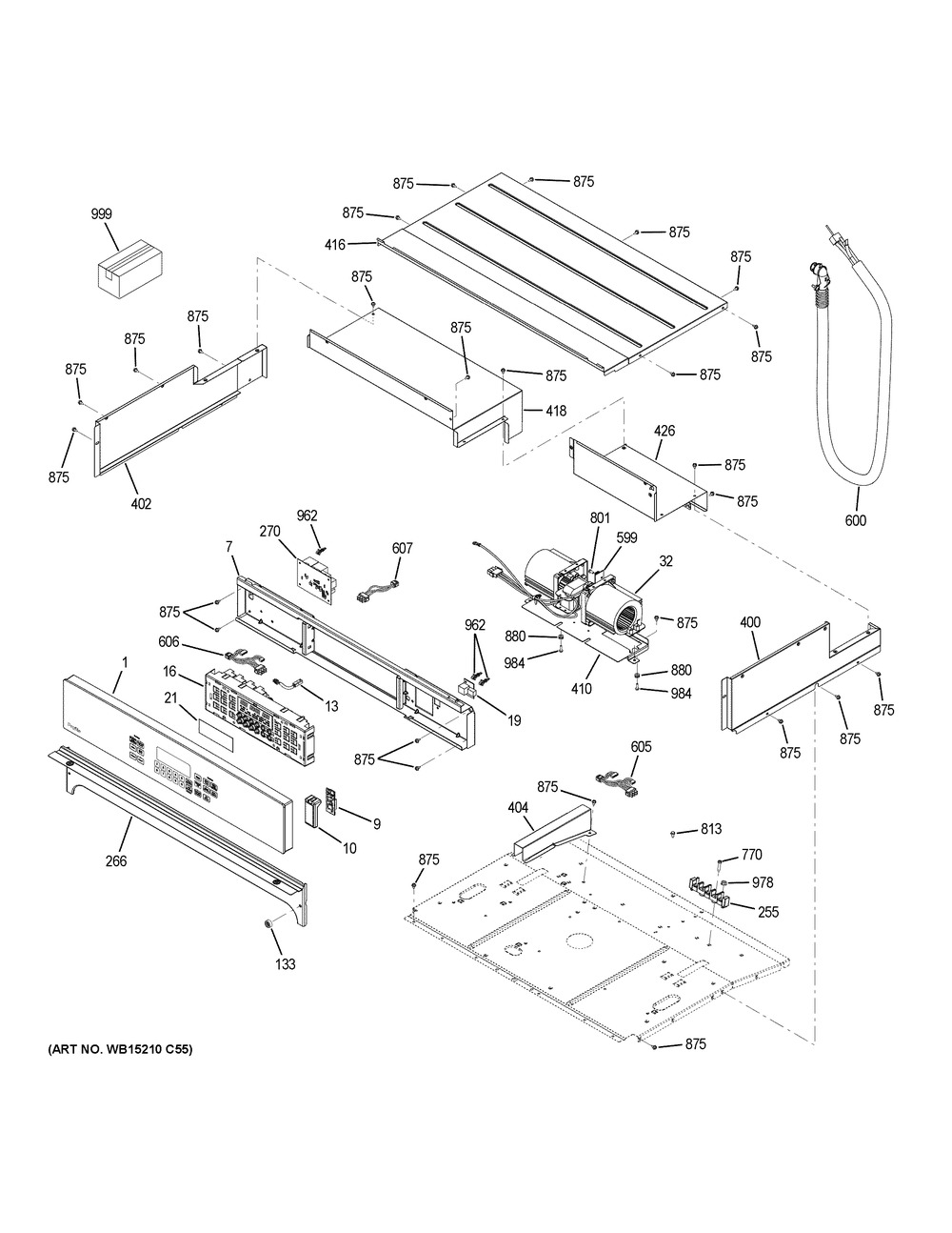 Control Panel Diagram and Parts List for PK7500DF7WW  General Electric Wall Oven