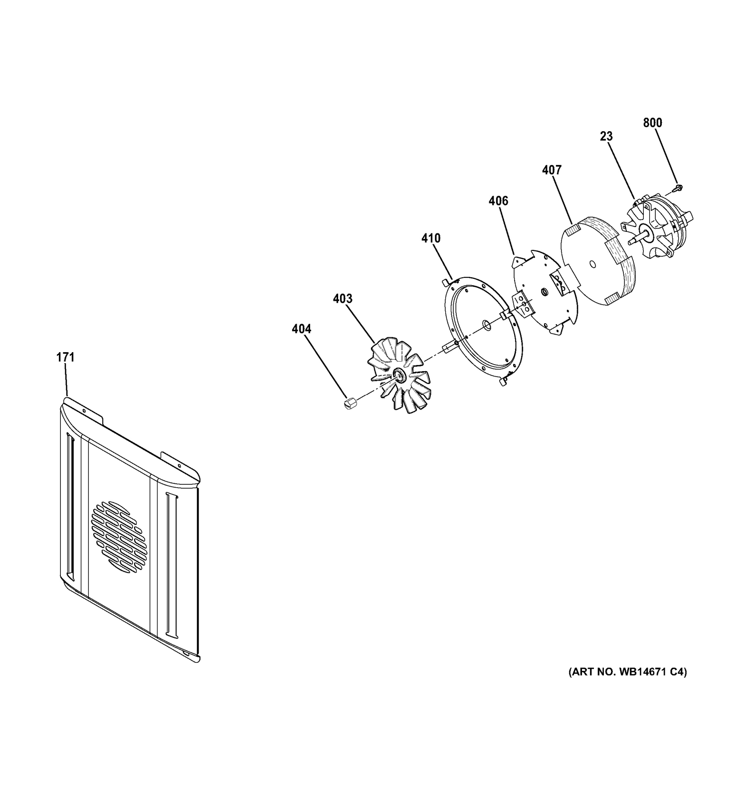 SMALL CONVECTION FAN Diagram and Parts List for ZGP486LDR4SS  General Electric Range