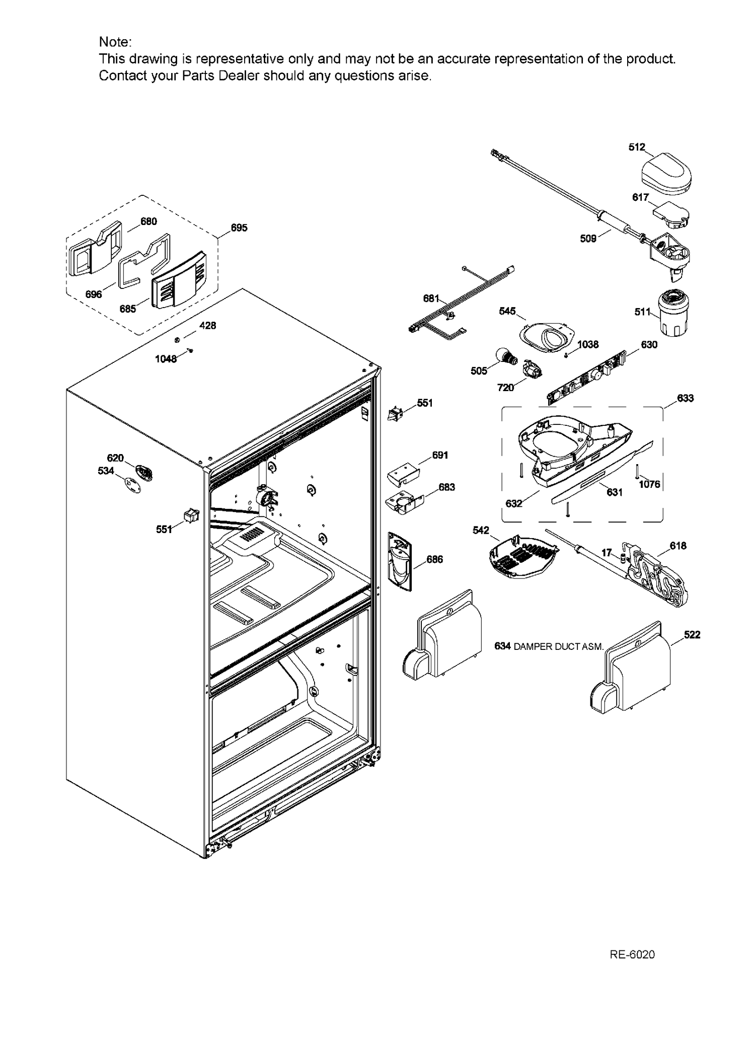 FF FUNCTIONAL PARTS Diagram and Parts List for PNQ22LMHBFES  General Electric Refrigerator