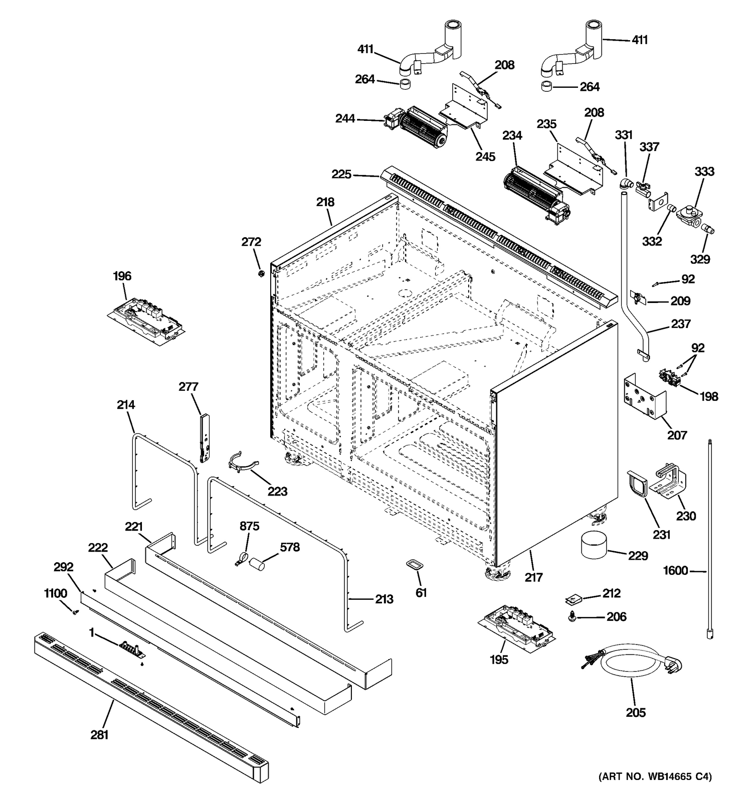 BODY PARTS Diagram and Parts List for ZDP484LGP7SS  General Electric Range