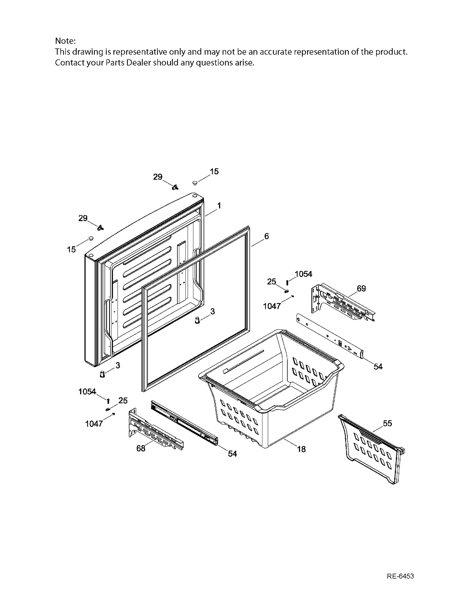 FZ DOOR Diagram and Parts List for PDE21KGKAKWW  General Electric Refrigerator
