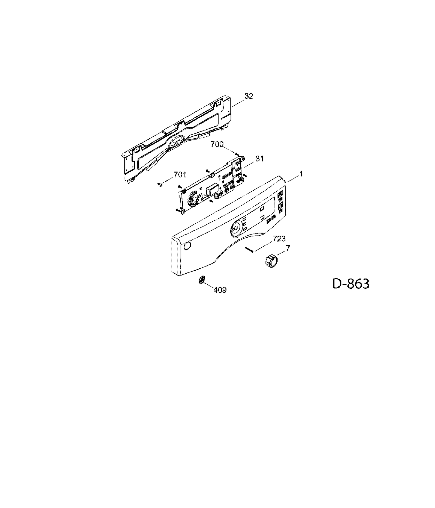CONTROL PANEL Diagram and Parts List for GFMS150GD0WW  General Electric Dryer