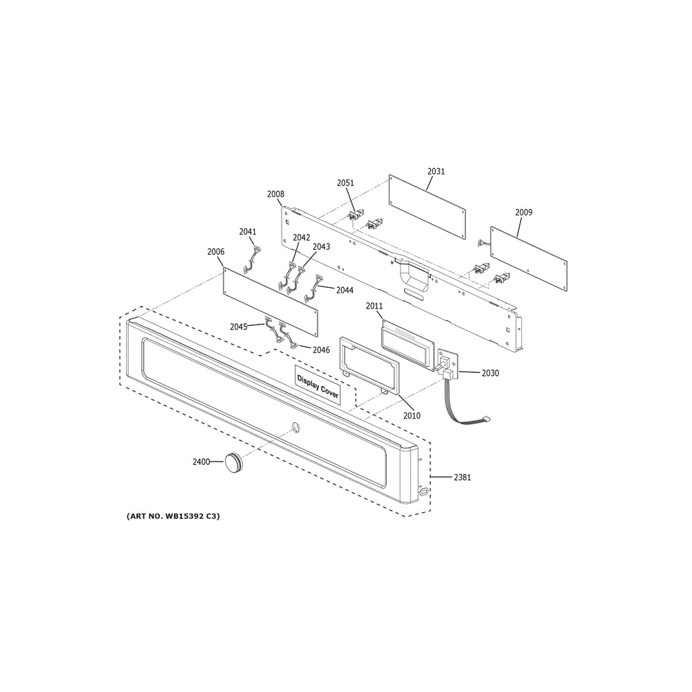 Control Panel Diagram and Parts List for CTC912P2N3S1  General Electric Microwave Oven Combo