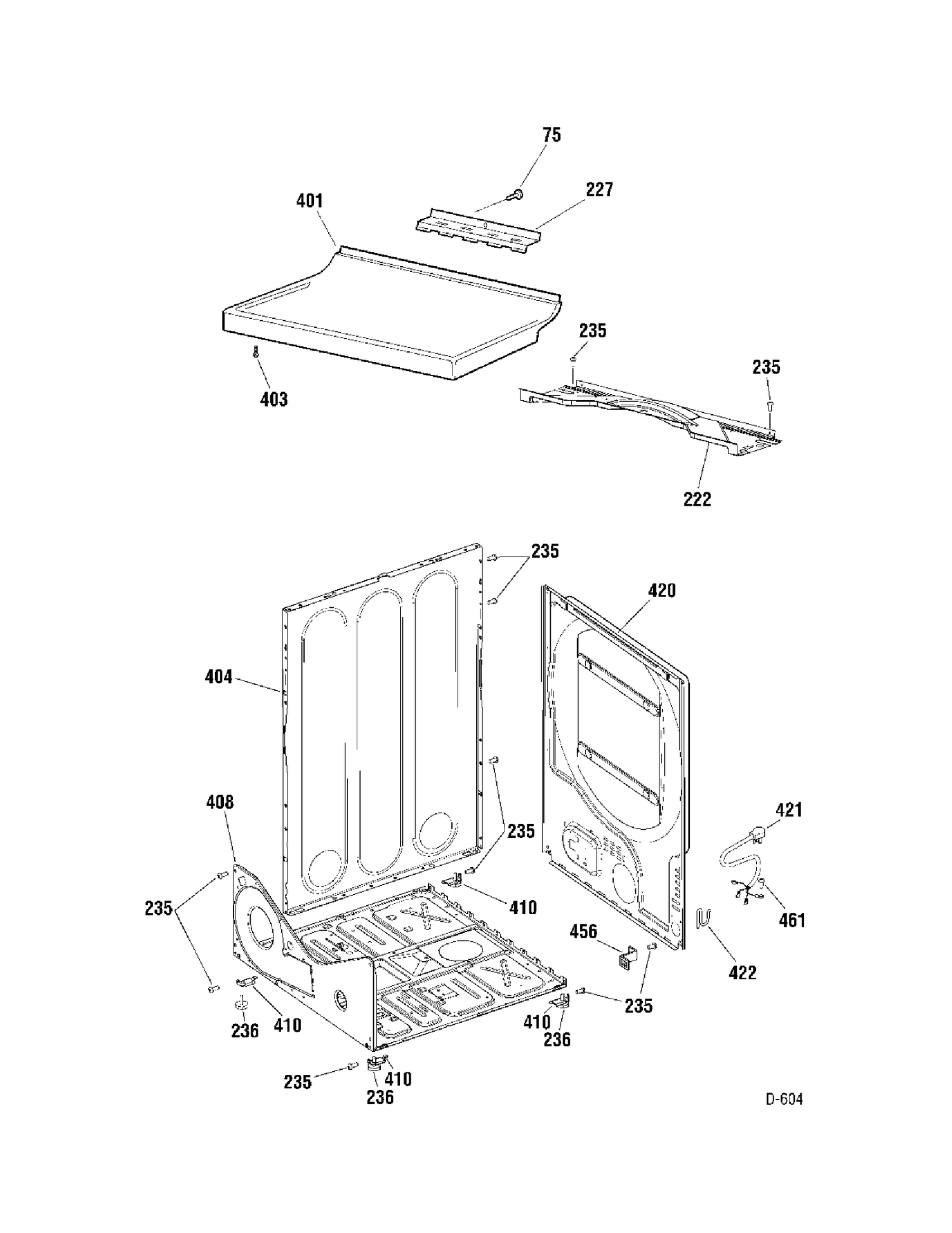 CABINET Diagram and Parts List for PBVH415GH3WW  General Electric Dryer