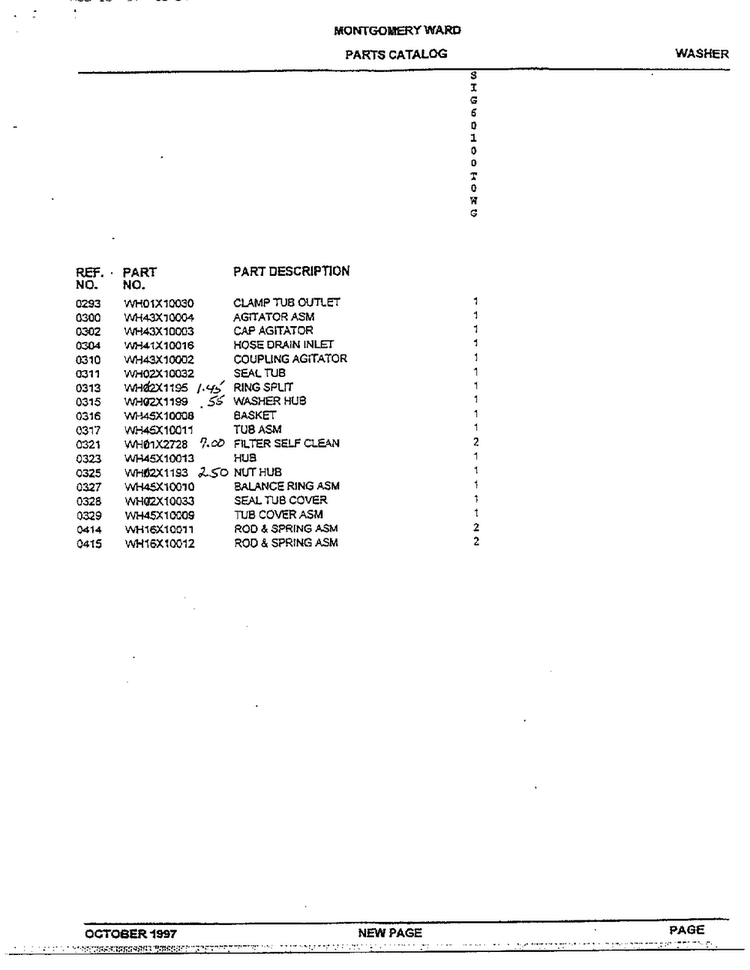 Basket/agitator Page 2 Diagram and Parts List for SIG60100T0WG  General Electric Washer