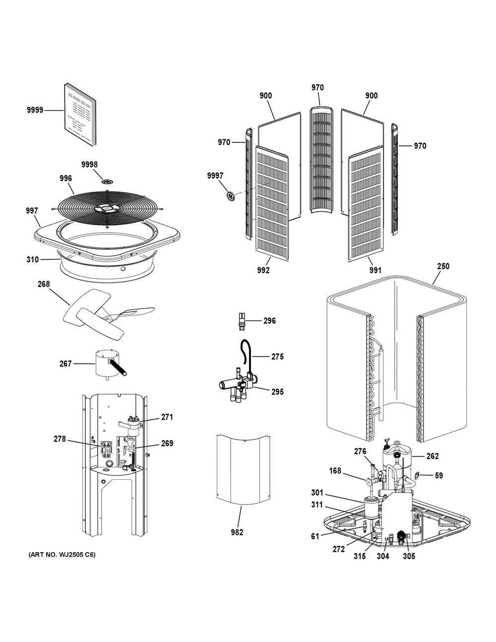 Room Air Conditioner Diagram and Parts List for NS17H36SA451A  General Electric Air Conditioner