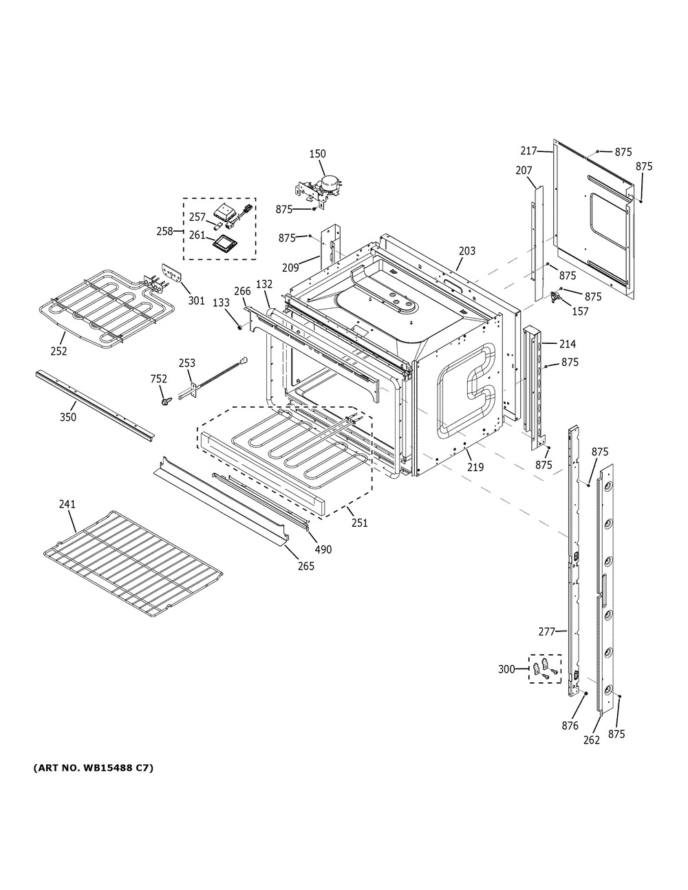 Upper Oven Diagram and Parts List for JTD3000DN1WW  General Electric Wall Oven