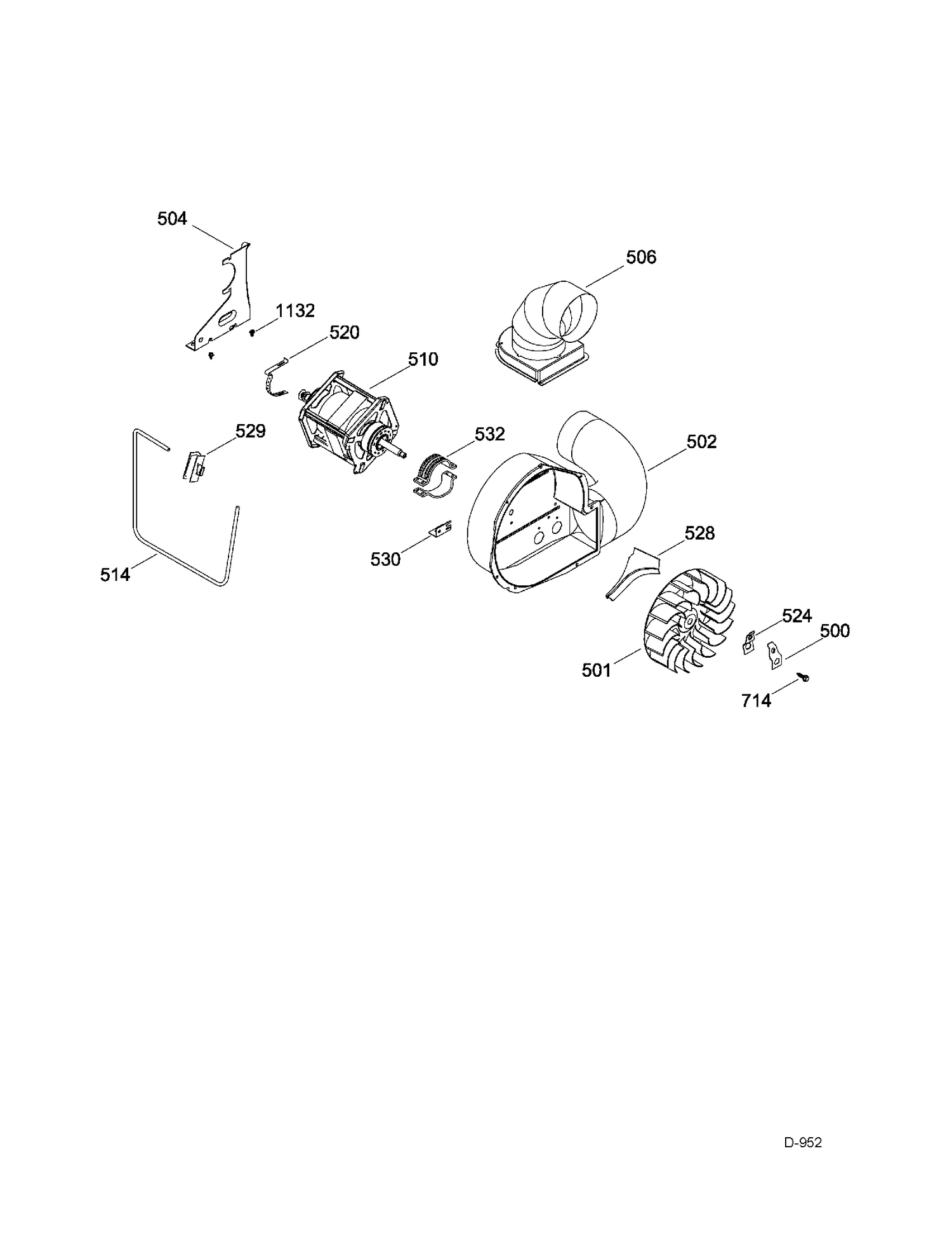 BLOWER & DRIVE Diagram and Parts List for PCKS443EB3WW  General Electric Dryer