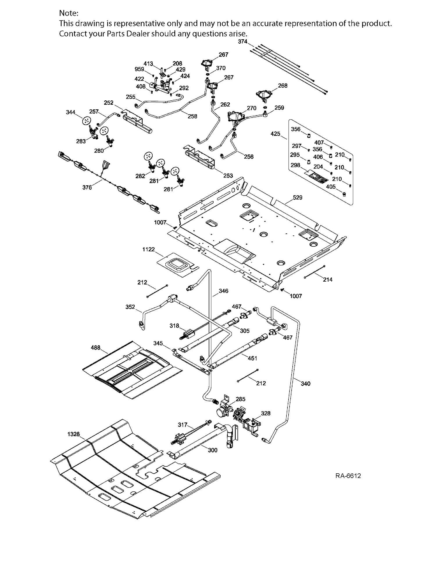 GAS & BURNER PARTS Diagram and Parts List for PCGS920EEJ3ES  General Electric Range