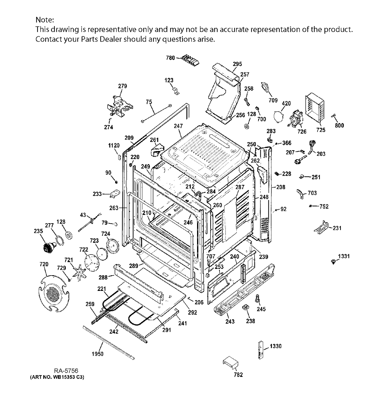 BODY PARTS Diagram and Parts List for PCGB940SEF2SS  General Electric Range