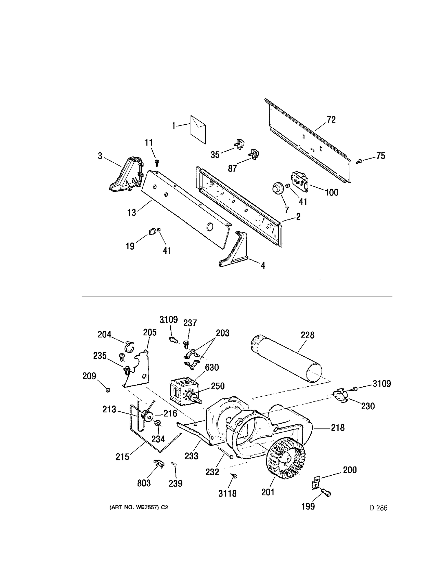 CONTROLS Diagram and Parts List for PBXR463GB0WW  General Electric Dryer