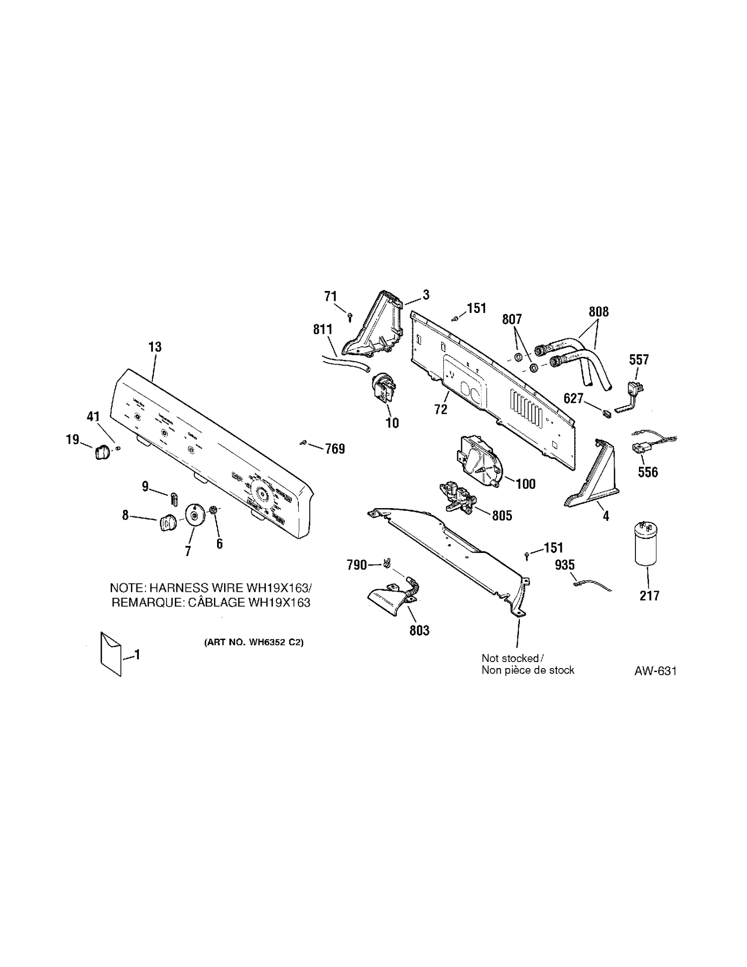 CONTROLS Diagram and Parts List for MNSR1090H0WW  General Electric Washer