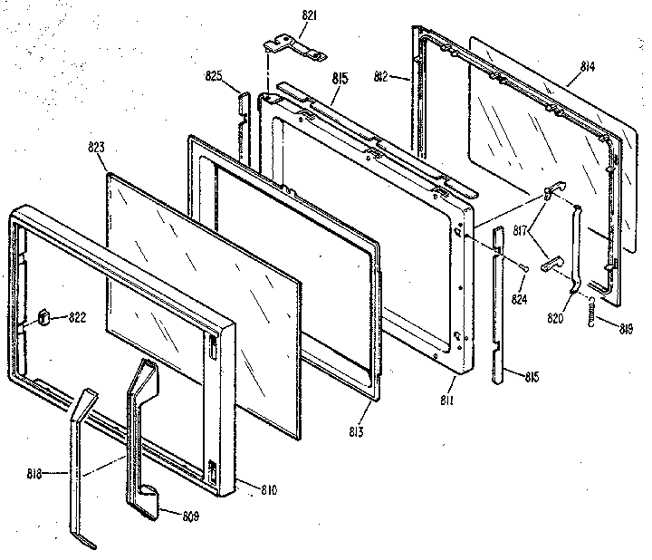 Microwave oven door Diagram and Parts List for 3639878911KS  Kenmore Range