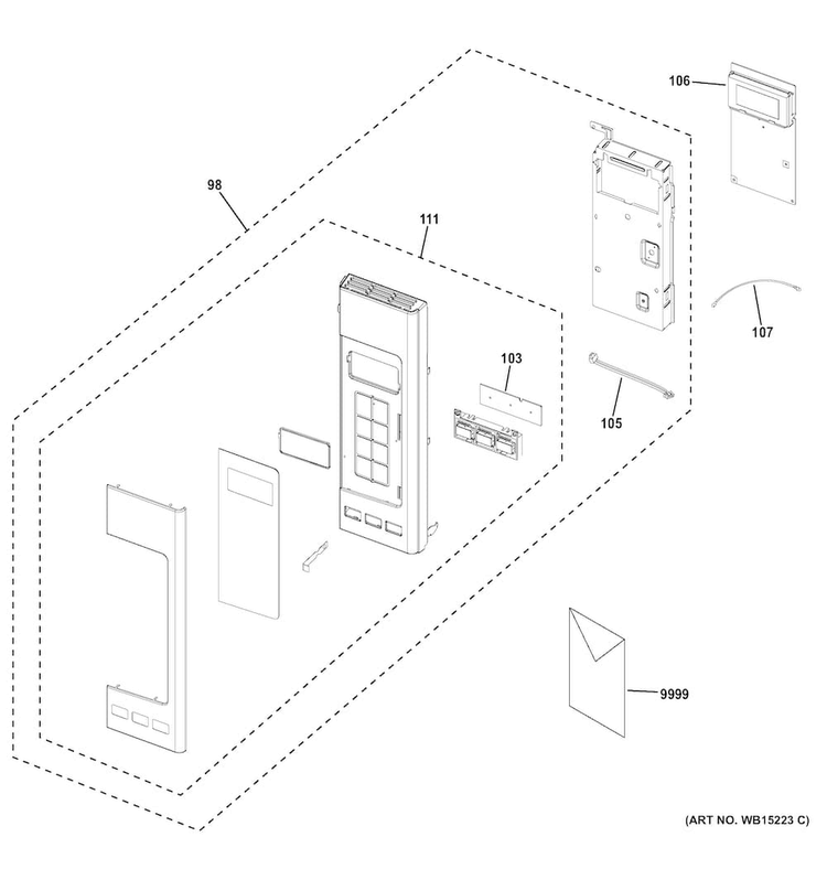 Control Parts Diagram and Parts List for PVM9195SF3SS  General Electric Microwave