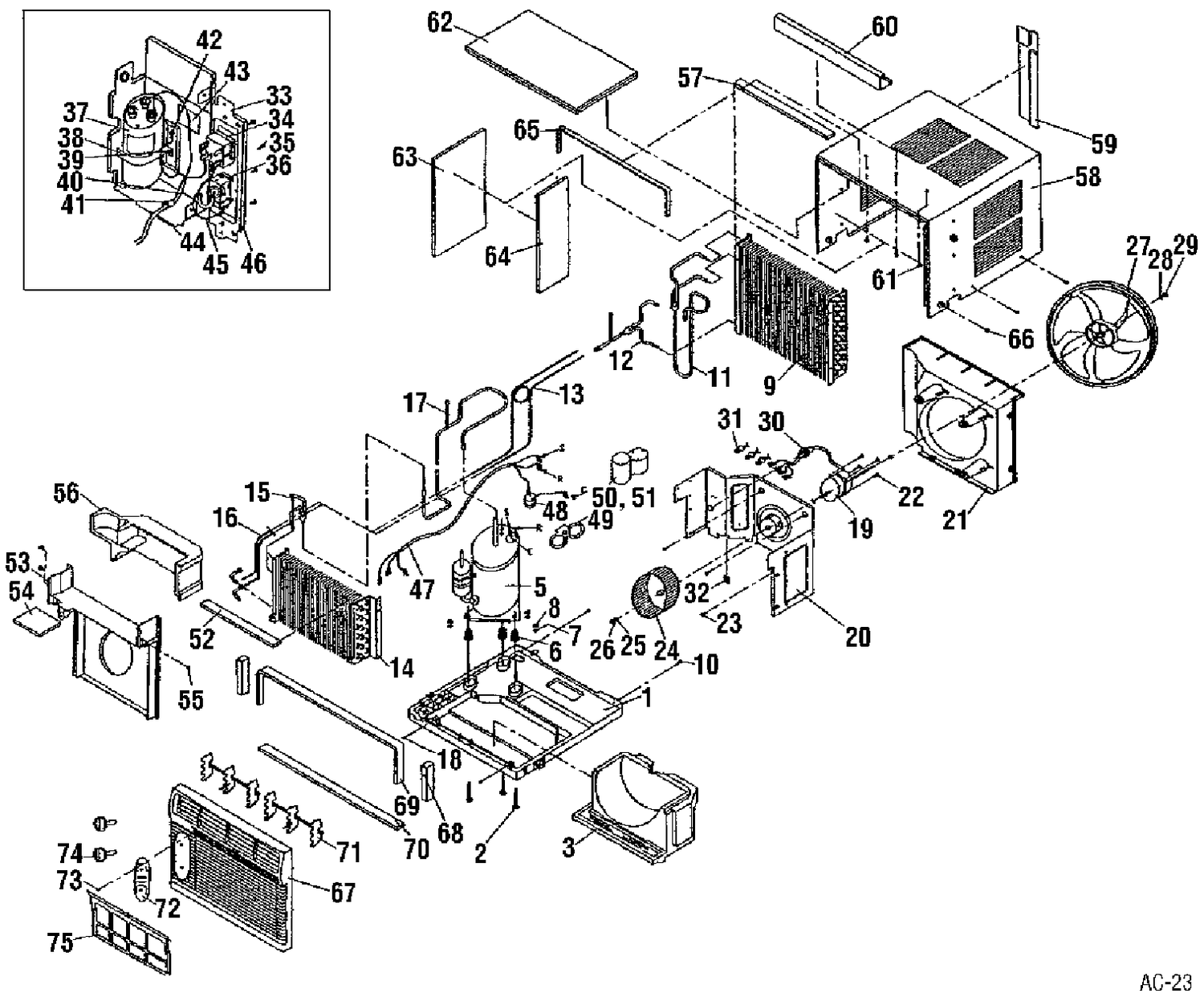 AIR CONDITIONER Diagram and Parts List for DWC-091C  General Electric Air Conditioner