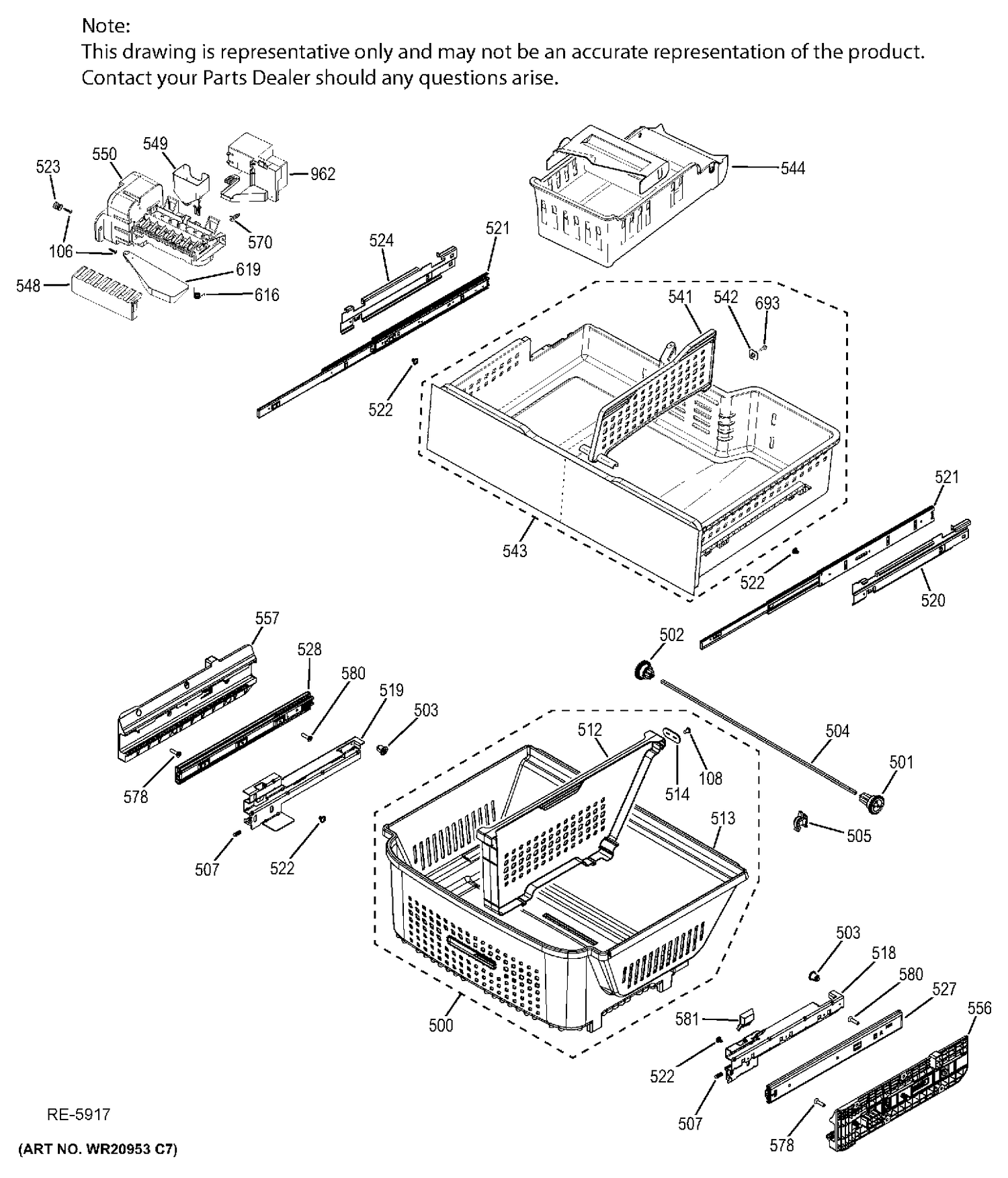 FZ SHELVES Diagram and Parts List for PWE23KMDDES  General Electric Refrigerator