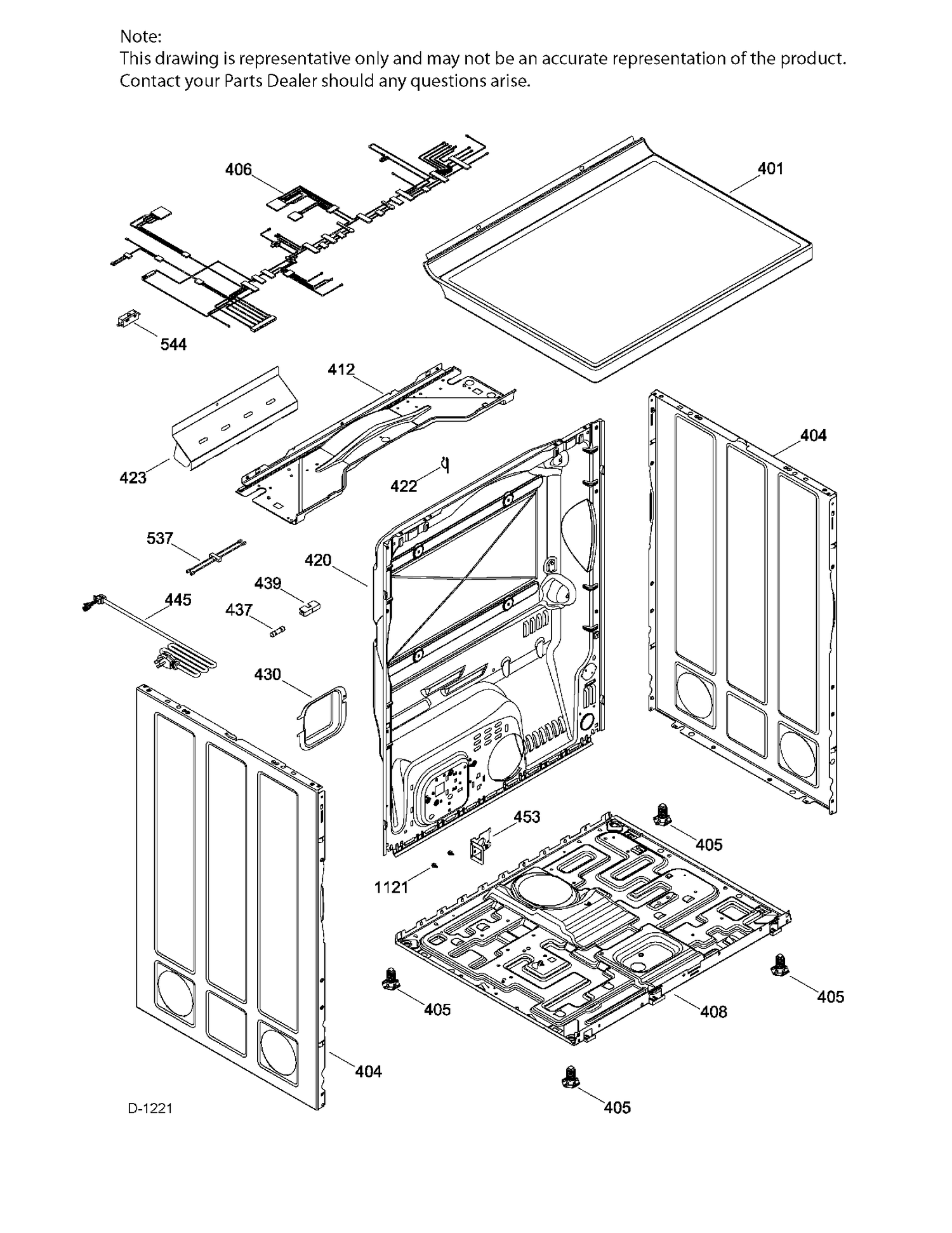 STRUCTURE Diagram and Parts List for GTMP280ED4WW  General Electric Dryer
