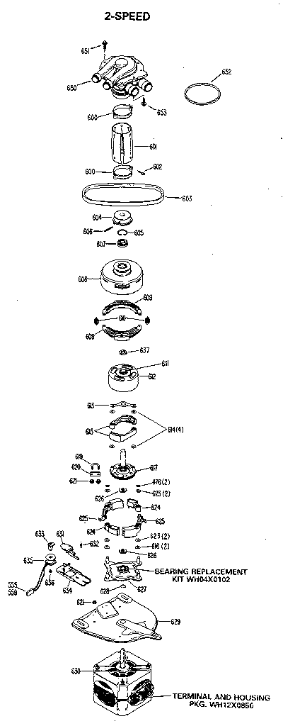 2 Speed Diagram and Parts List for WW8318LAL  General Electric Washer