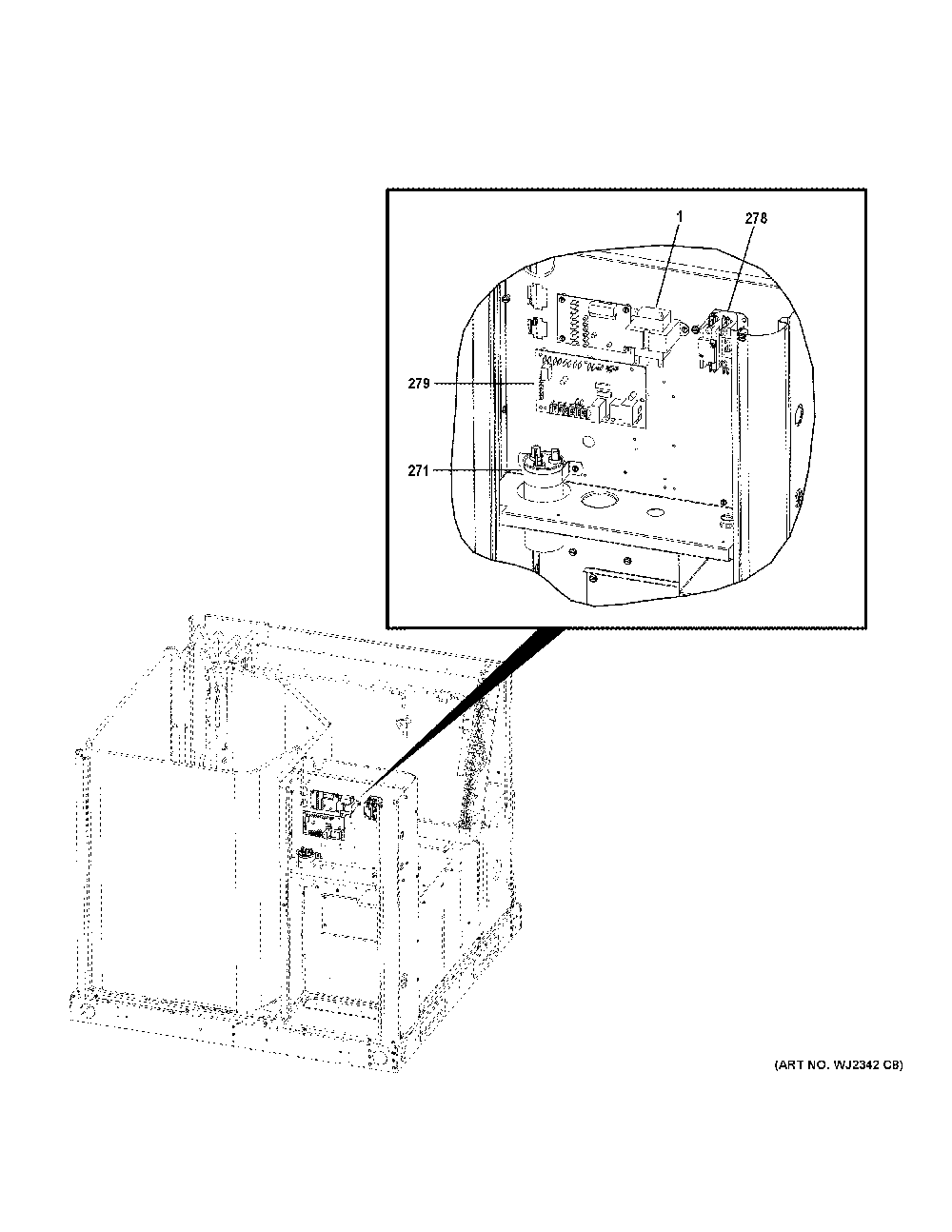 Control Parts Diagram and Parts List for NP14H36S02  General Electric Air Conditioner