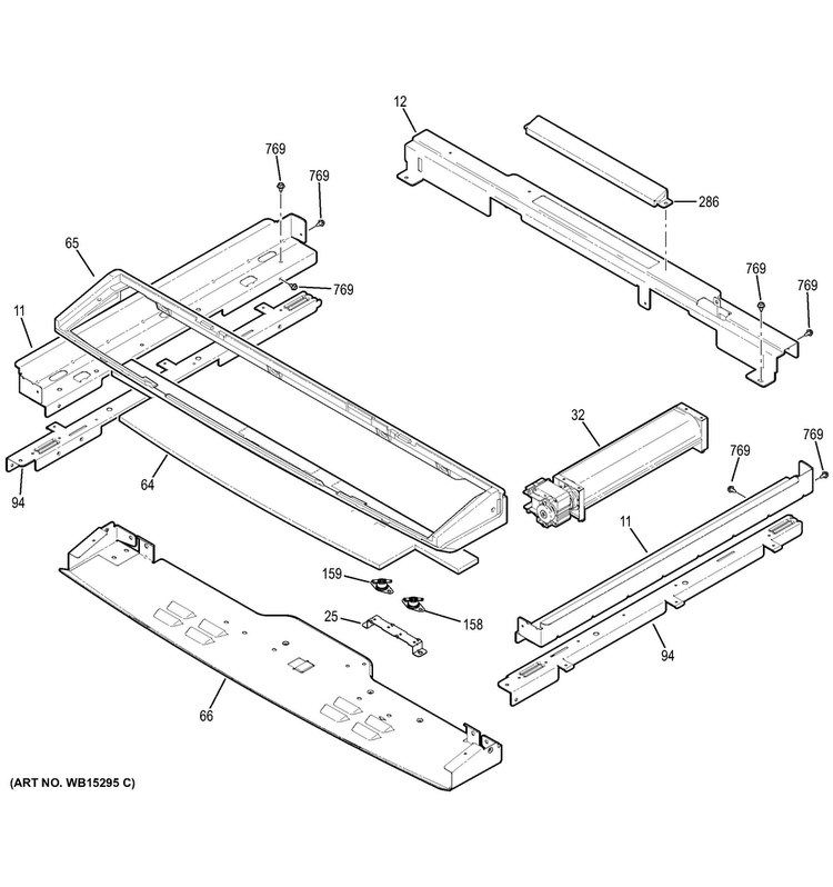 Cooling Fan Diagram and Parts List for PS920SF2SS  General Electric Range