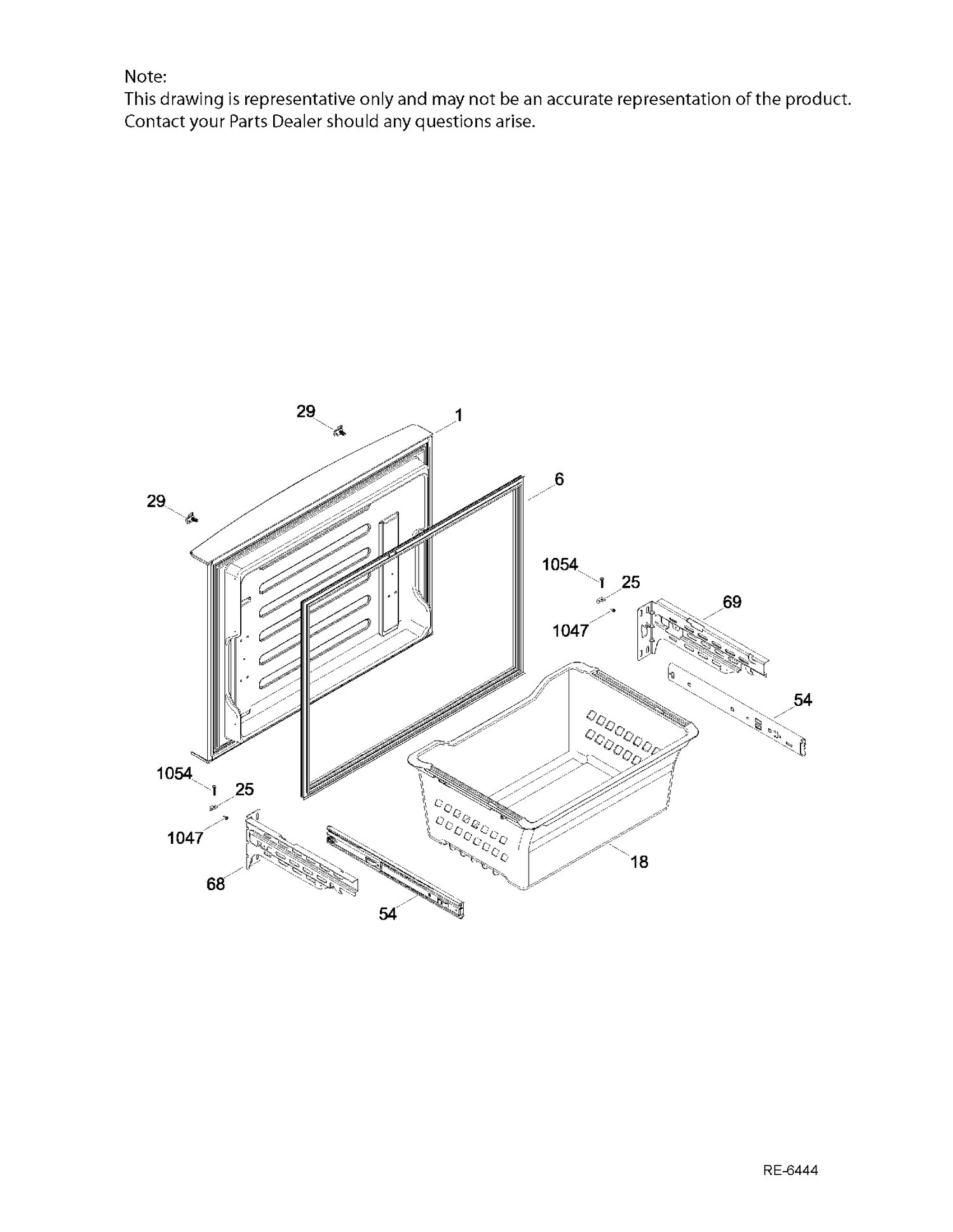 FZ DOOR Diagram and Parts List for GNE25DSKAKSS  General Electric Refrigerator