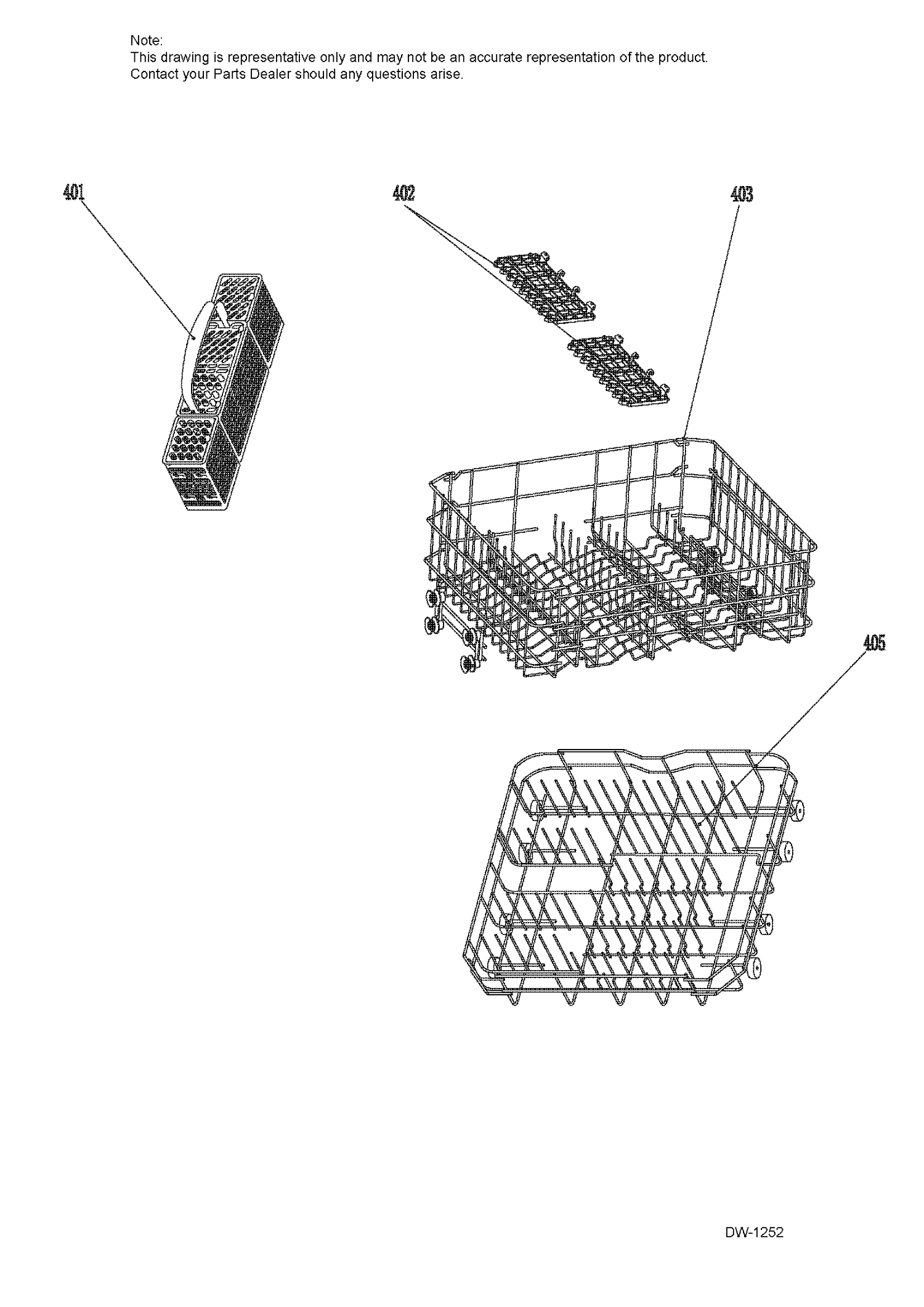 RACKS ASM Diagram and Parts List for GDT690SGF1WW  General Electric Dishwasher