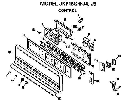 Control Diagram and Parts List for JKP16GJ5  General Electric Wall Oven