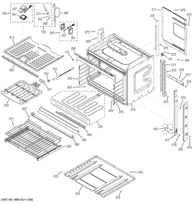 Body Parts Diagram and Parts List for PT9050DF4BB  General Electric Wall Oven