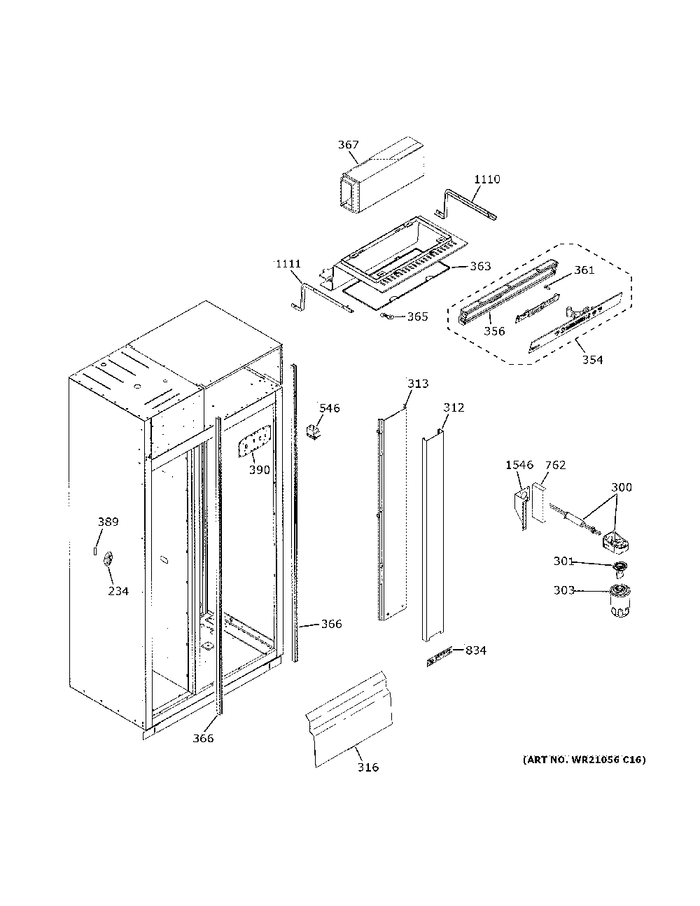 Fresh Food Section Diagram and Parts List for ZIS420NNEII  General Electric Refrigerator