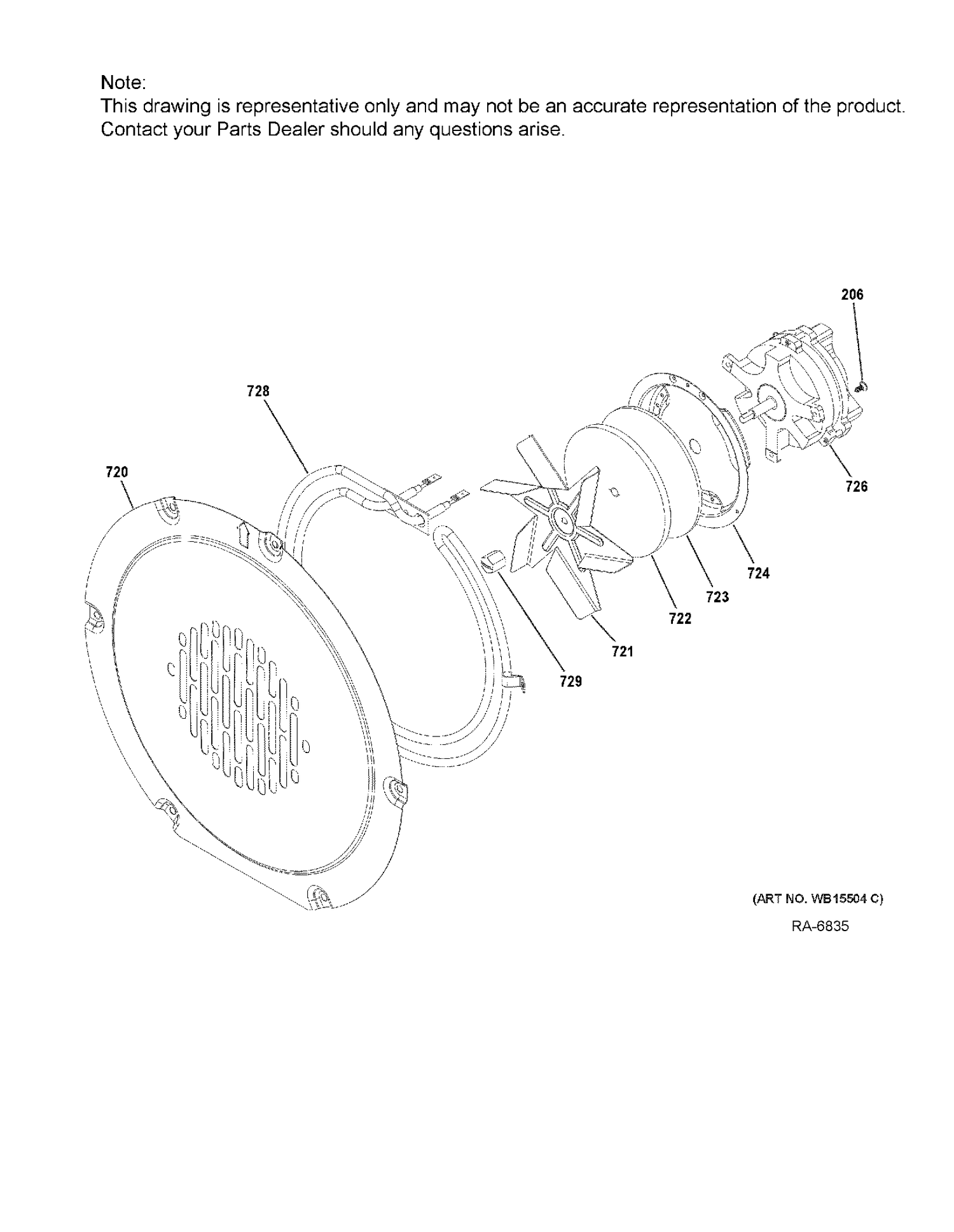 CONVECTION FAN Diagram and Parts List for CCHS985SEL1SS  General Electric Range
