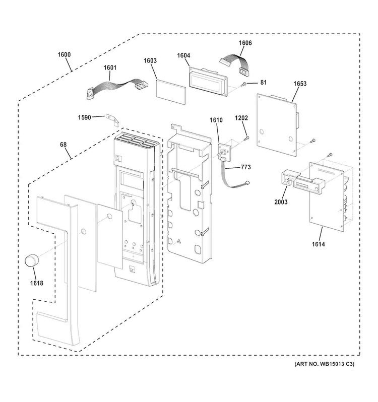 Control Parts Diagram and Parts List for CSA1201RSS05  General Electric Microwave