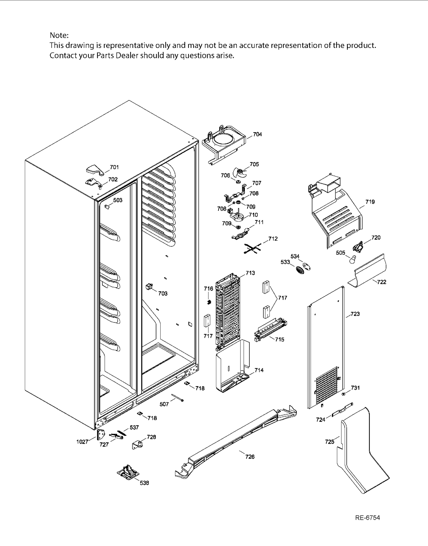 FZ FUNCTIONAL PARTS Diagram and Parts List for GSRL3KLXHFLB  General Electric Refrigerator