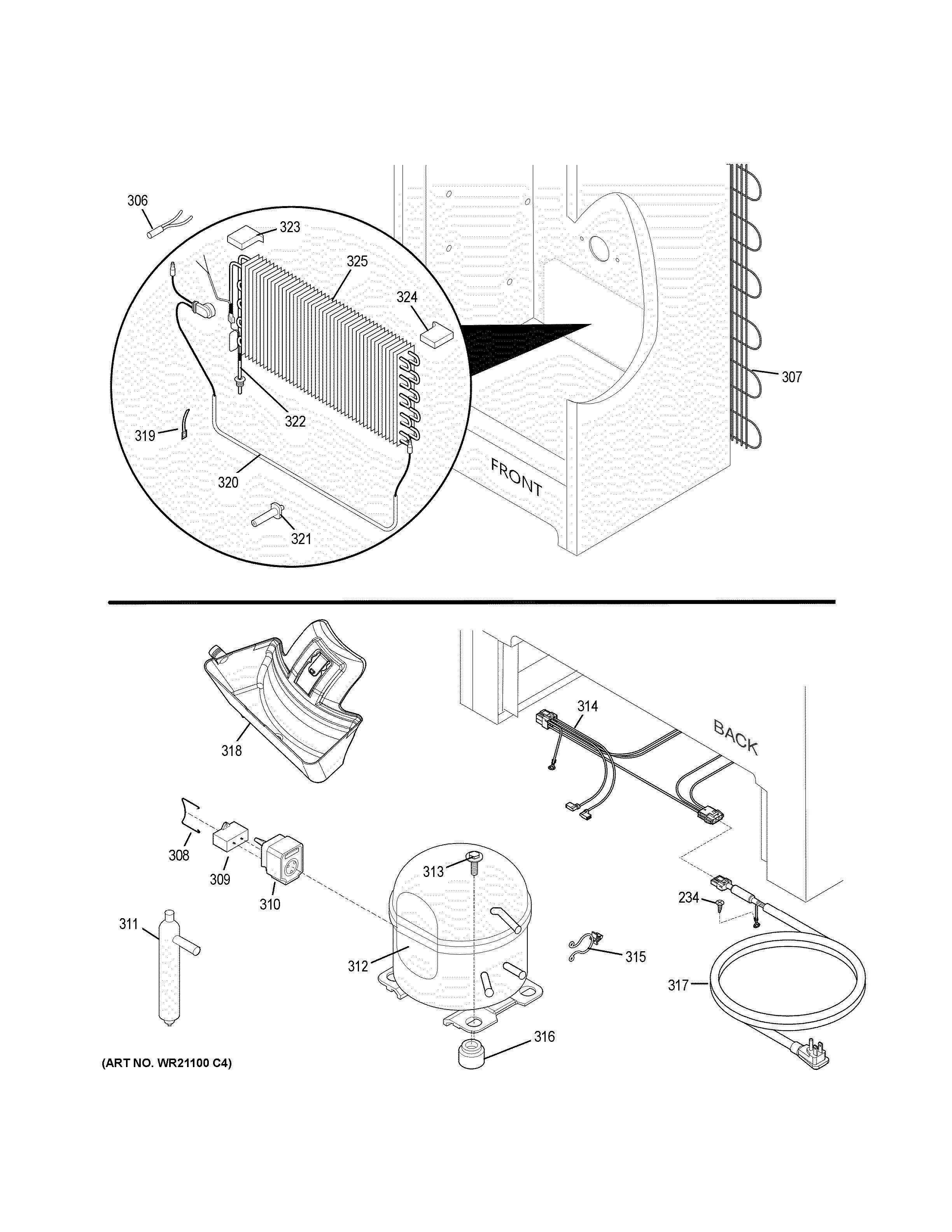 MACHINE COMPARTMENT Diagram and Parts List for FUF17DHCRWW  General Electric Freezer