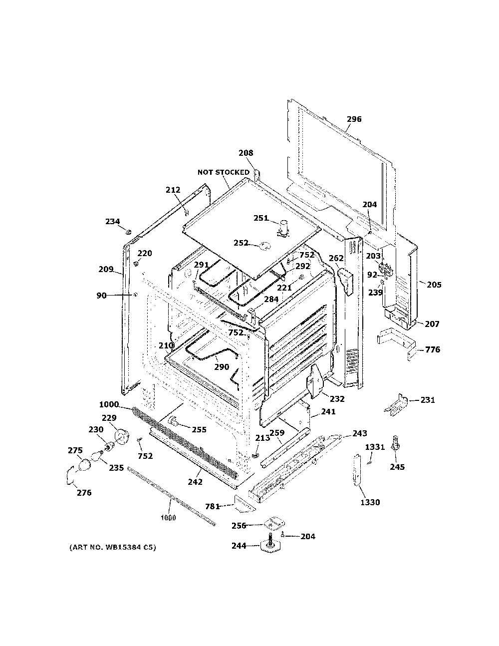 Body Parts Diagram and Parts List for JBS460DM3WW  General Electric Range
