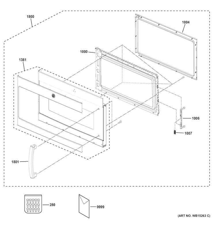 Door Parts Diagram and Parts List for PVM9179EF2ES  General Electric Microwave