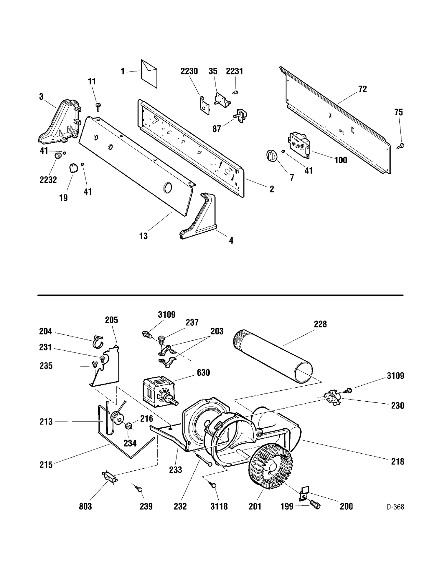 CONTROL PANEL Diagram and Parts List for RUXR453EBAWW  General Electric Dryer