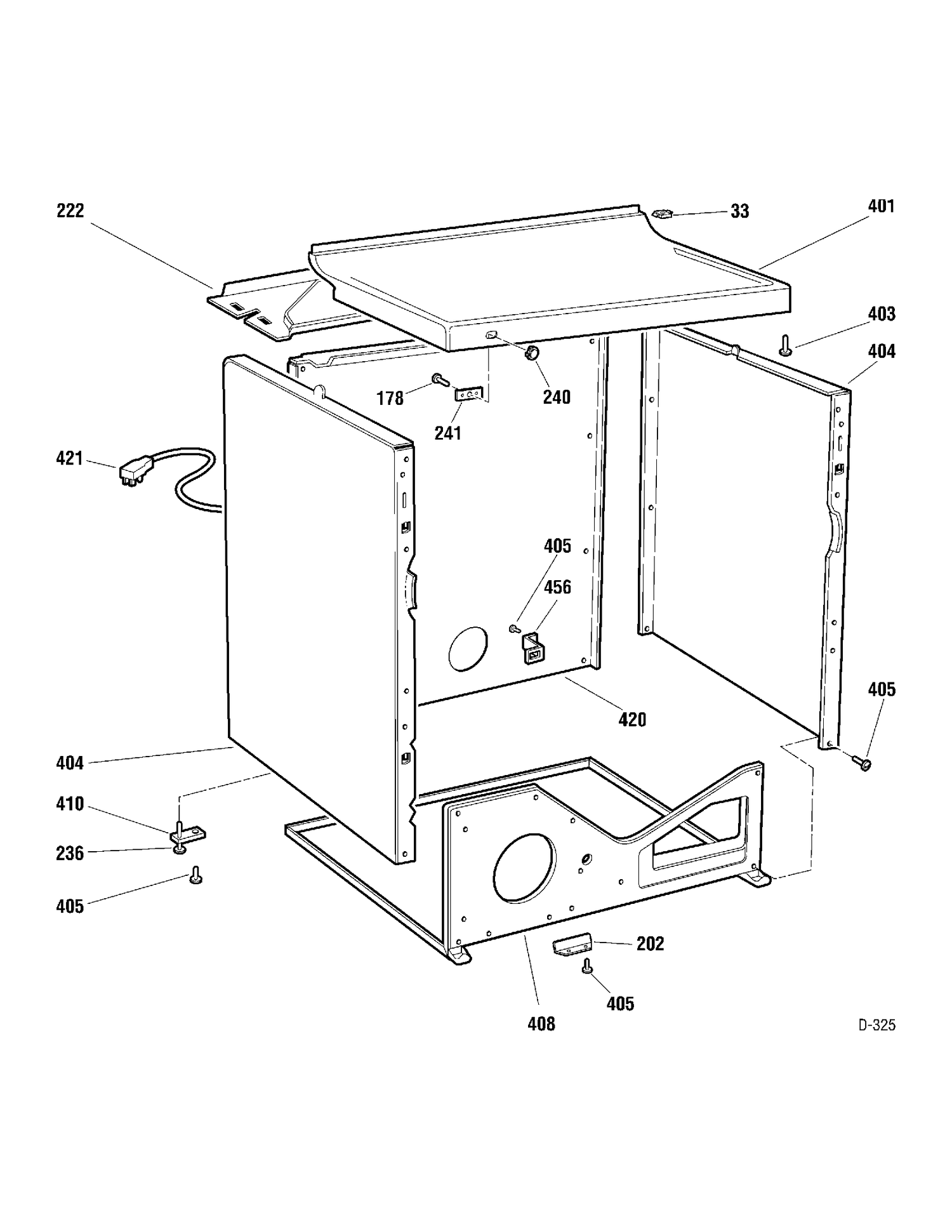 CABINET Diagram and Parts List for PCSB330EC2WC  General Electric Dryer