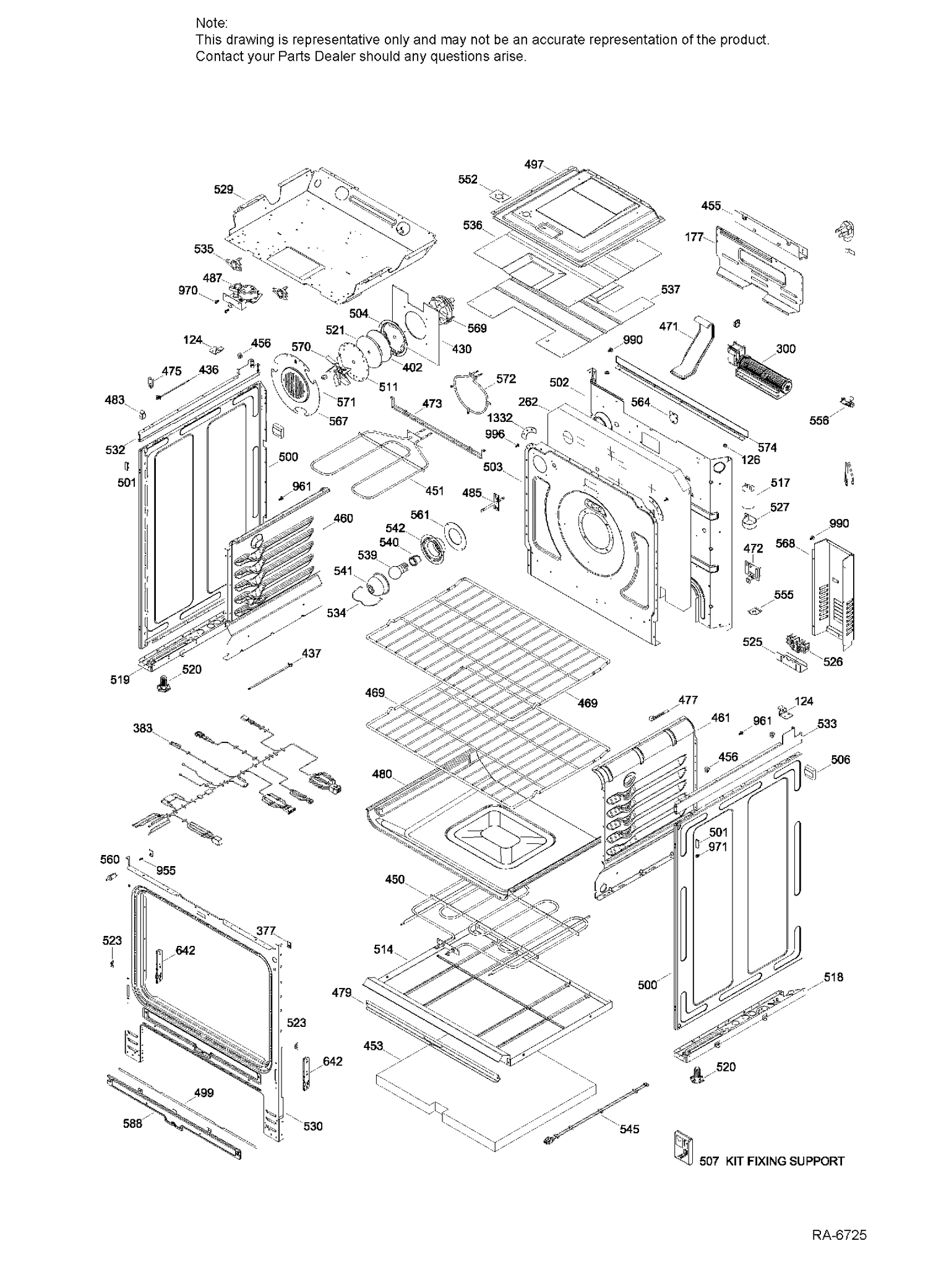 BODY PARTS Diagram and Parts List for JCS860DF3WW  General Electric Range