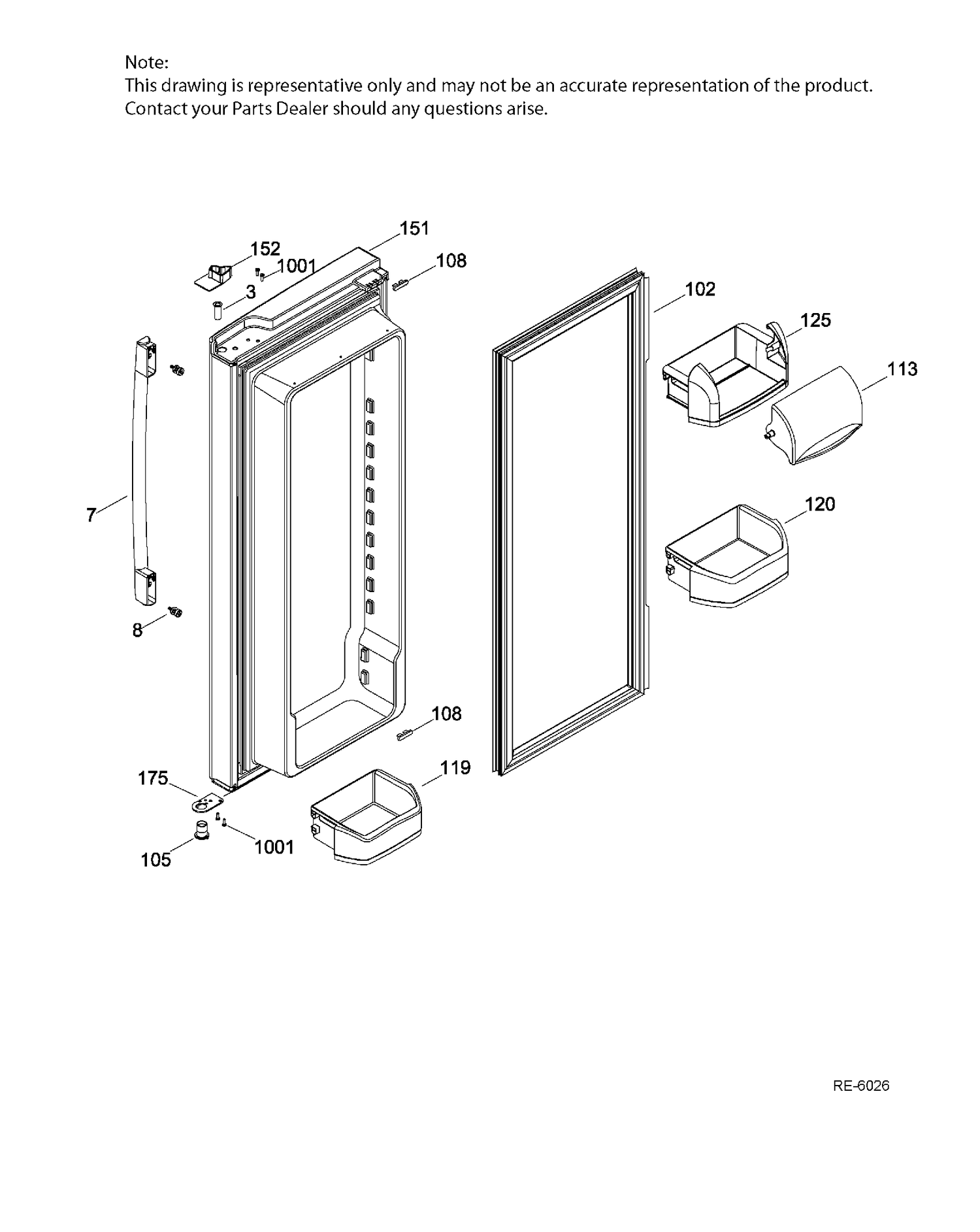 FF DOOR RT Diagram and Parts List for GNR22DGEBFBB  General Electric Refrigerator
