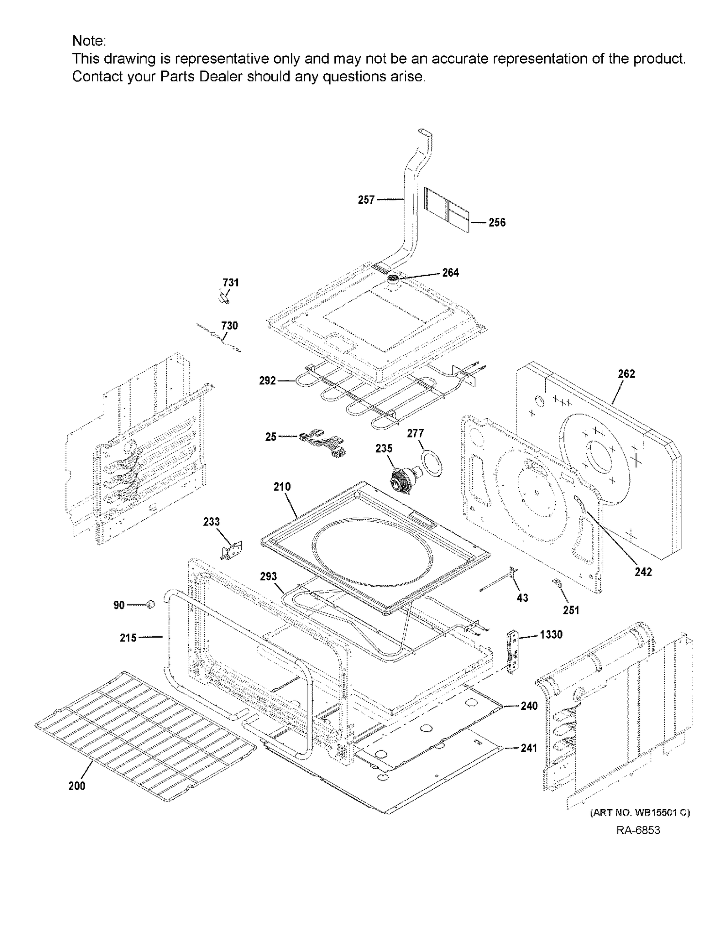 LOWER OVEN Diagram and Parts List for CCHS995SEL1SS  General Electric Range