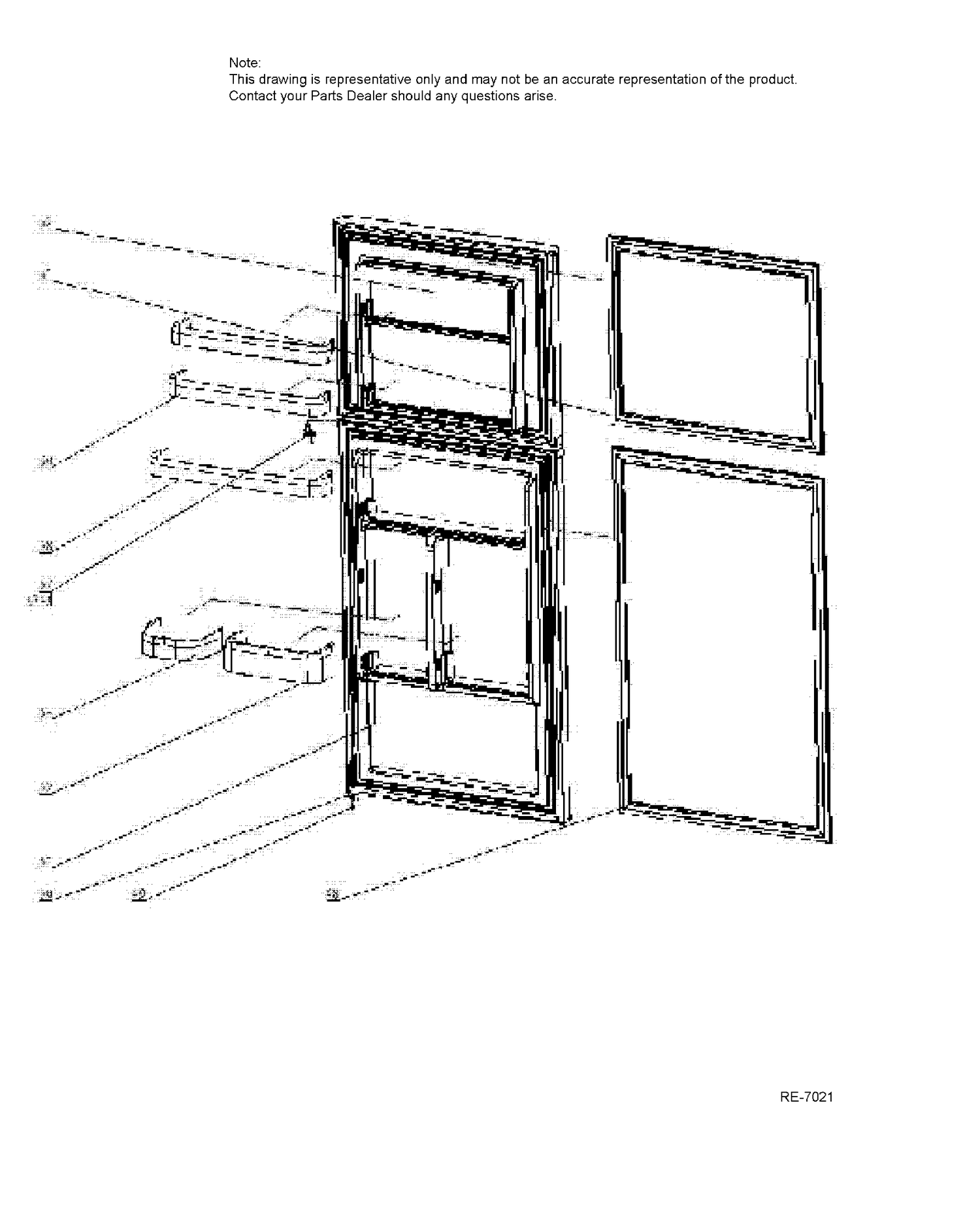 DOORS Diagram and Parts List for HA10TG21SS  General Electric Refrigerator