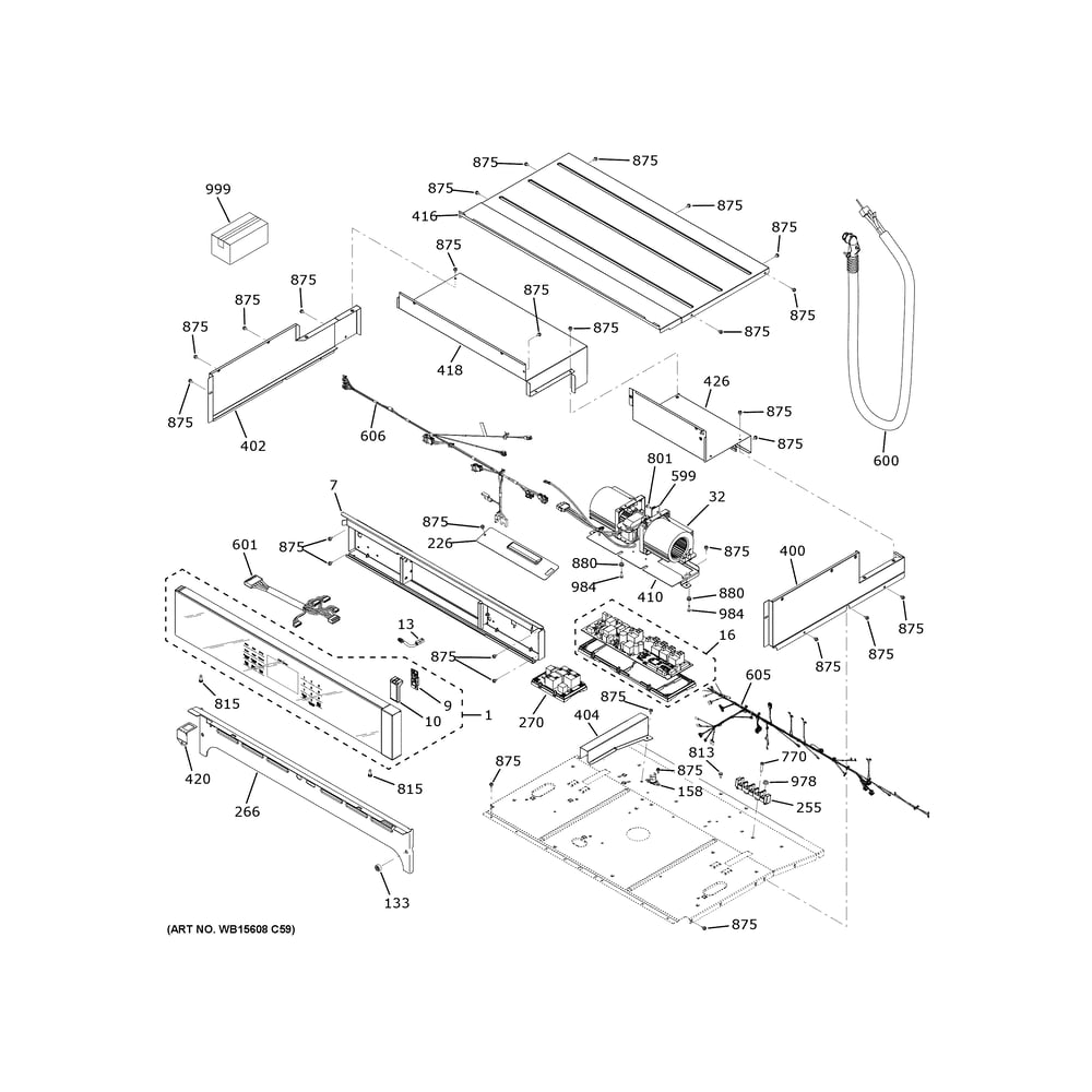 Control Panel Diagram and Parts List for JKD5000DV2BB  General Electric Wall Oven