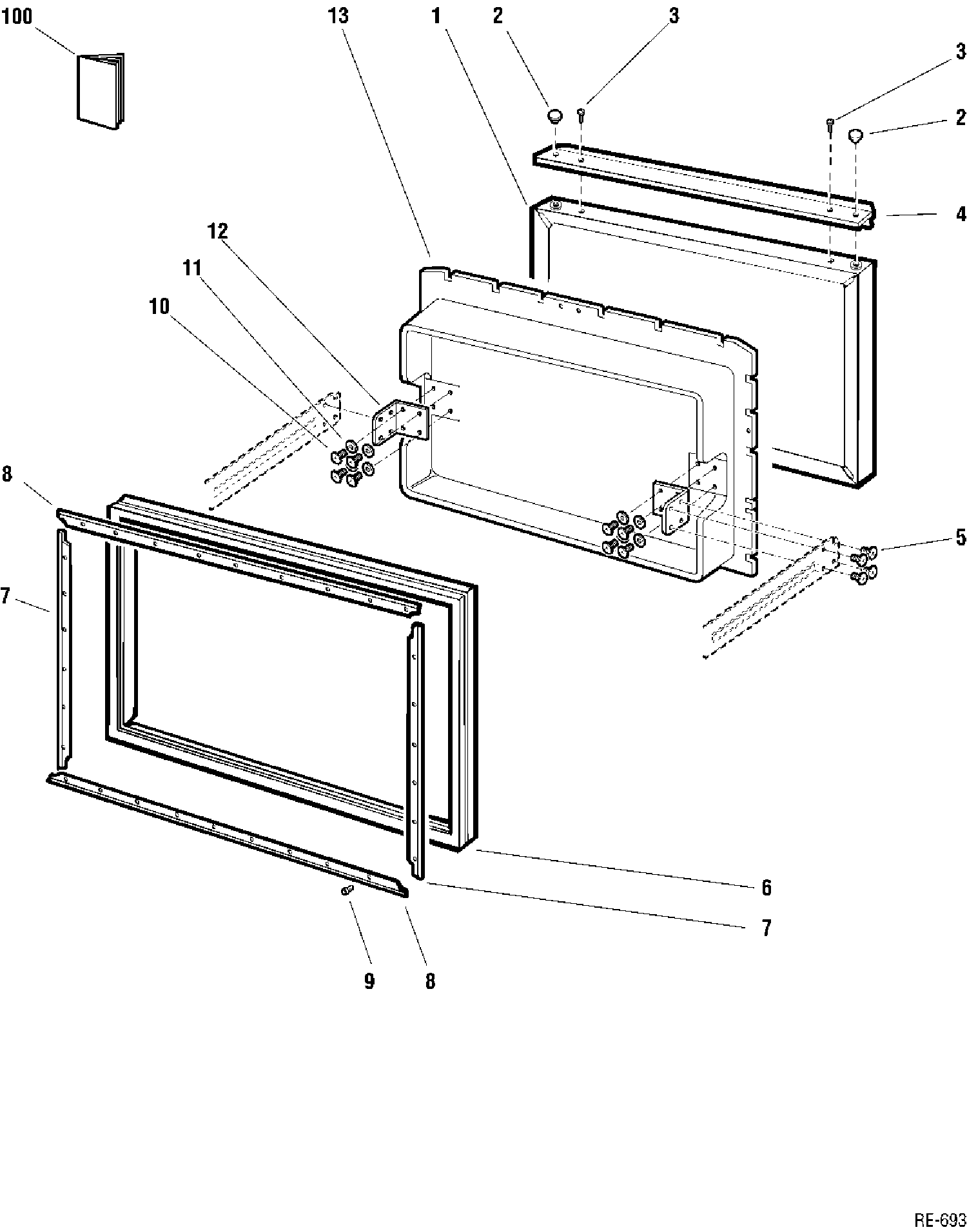 FREEZER DOOR Diagram and Parts List for 31191-1  General Electric Refrigerator