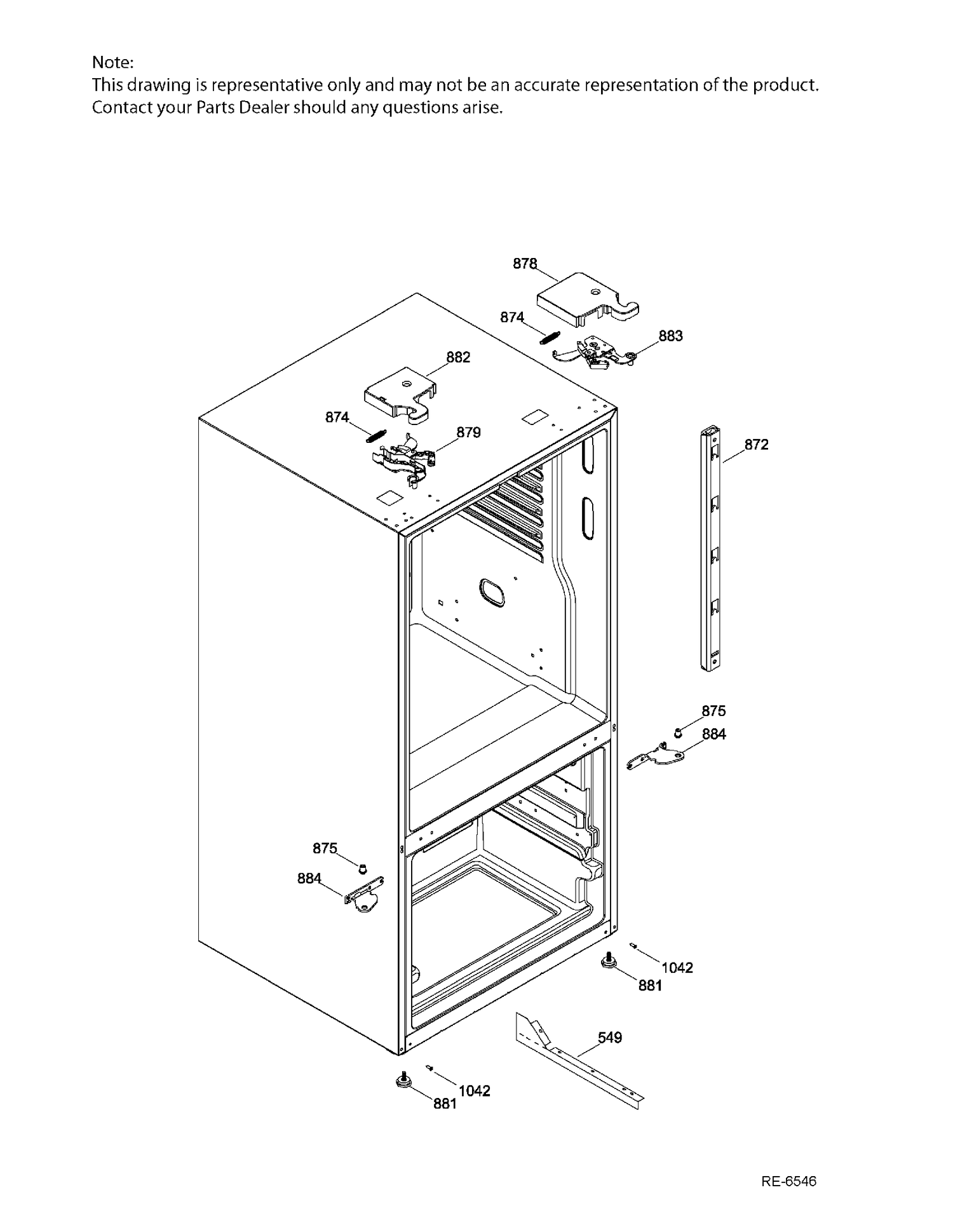 HINGE PARTS Diagram and Parts List for PNE21KMKAKES  General Electric Refrigerator